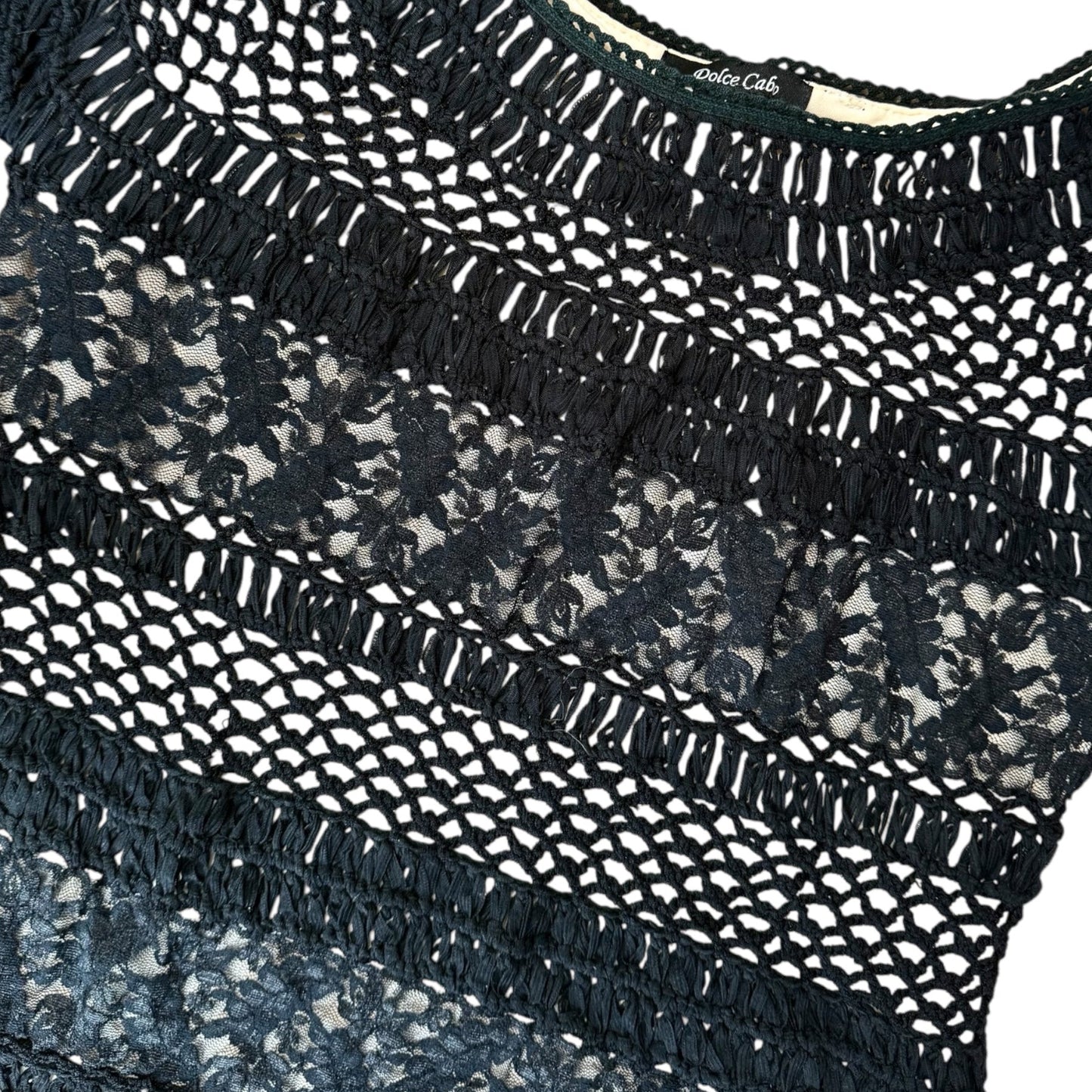 Dolce Cabo Black & Cream Crotchet Blouse (L)
