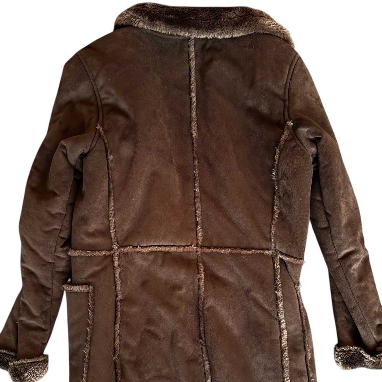 Big Chill Brown Suede & Faux Fur Coat (M)