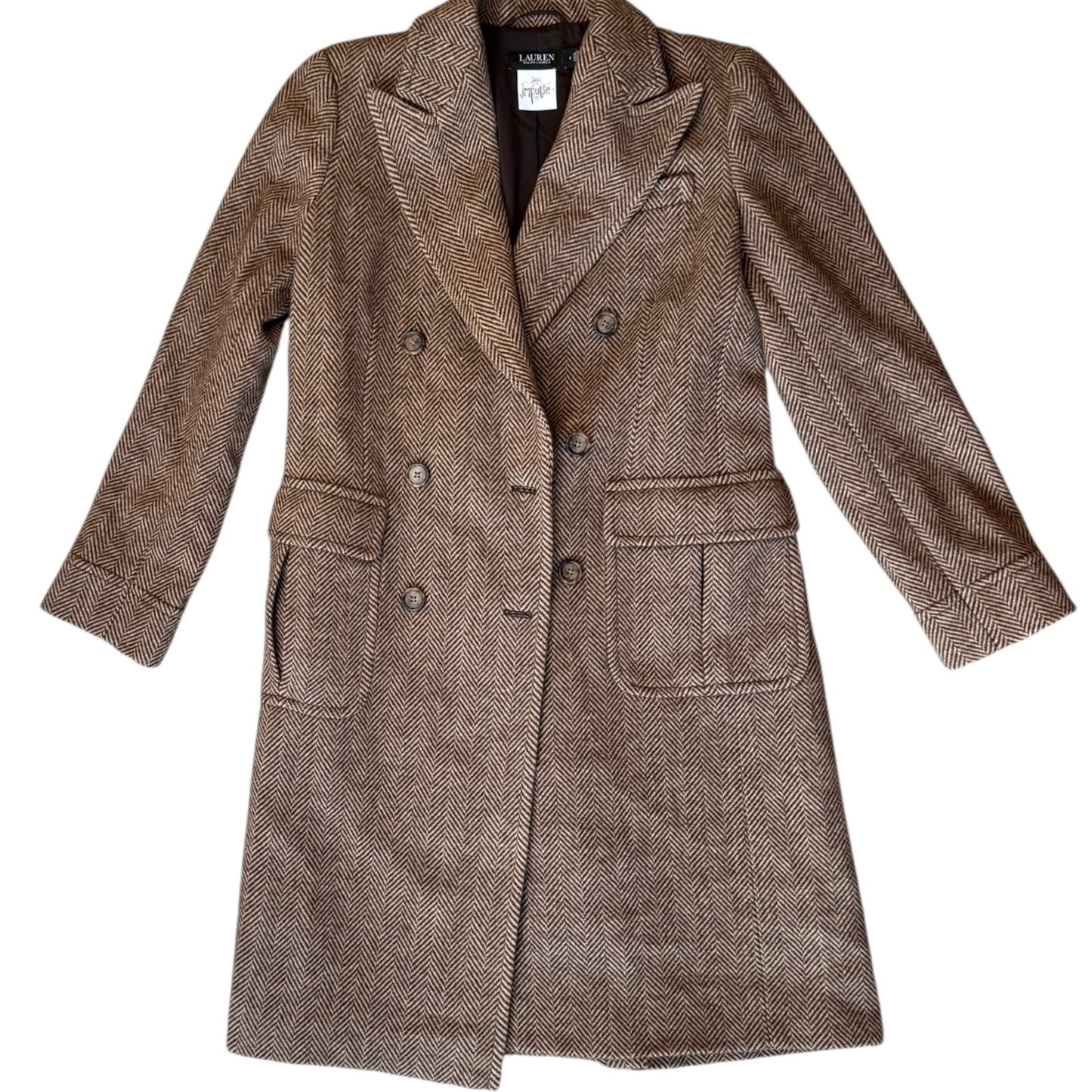 Ralph Lauren Houndstooth Peacoat (S)