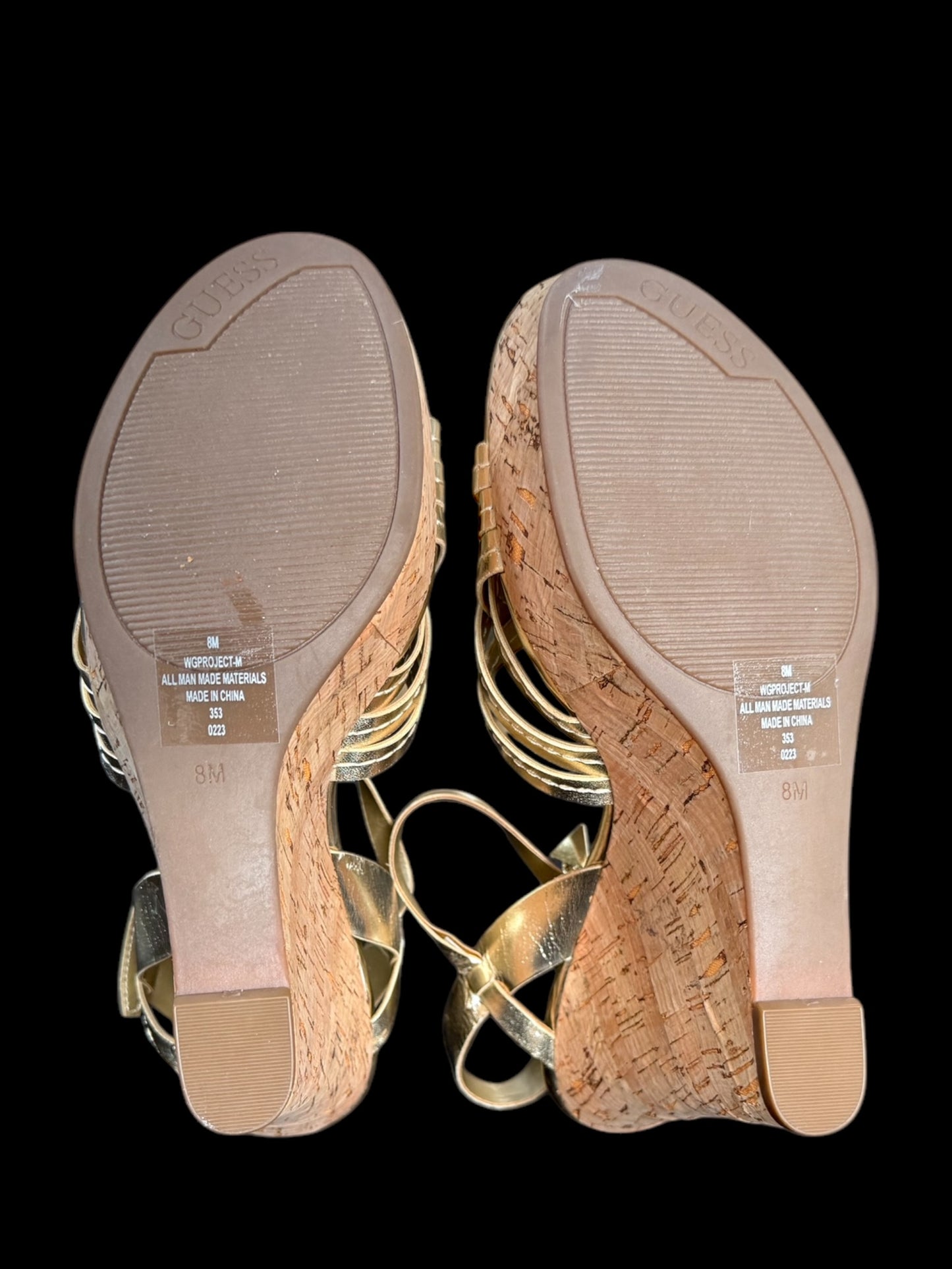 Gold Guess Platform Wedge Sandals