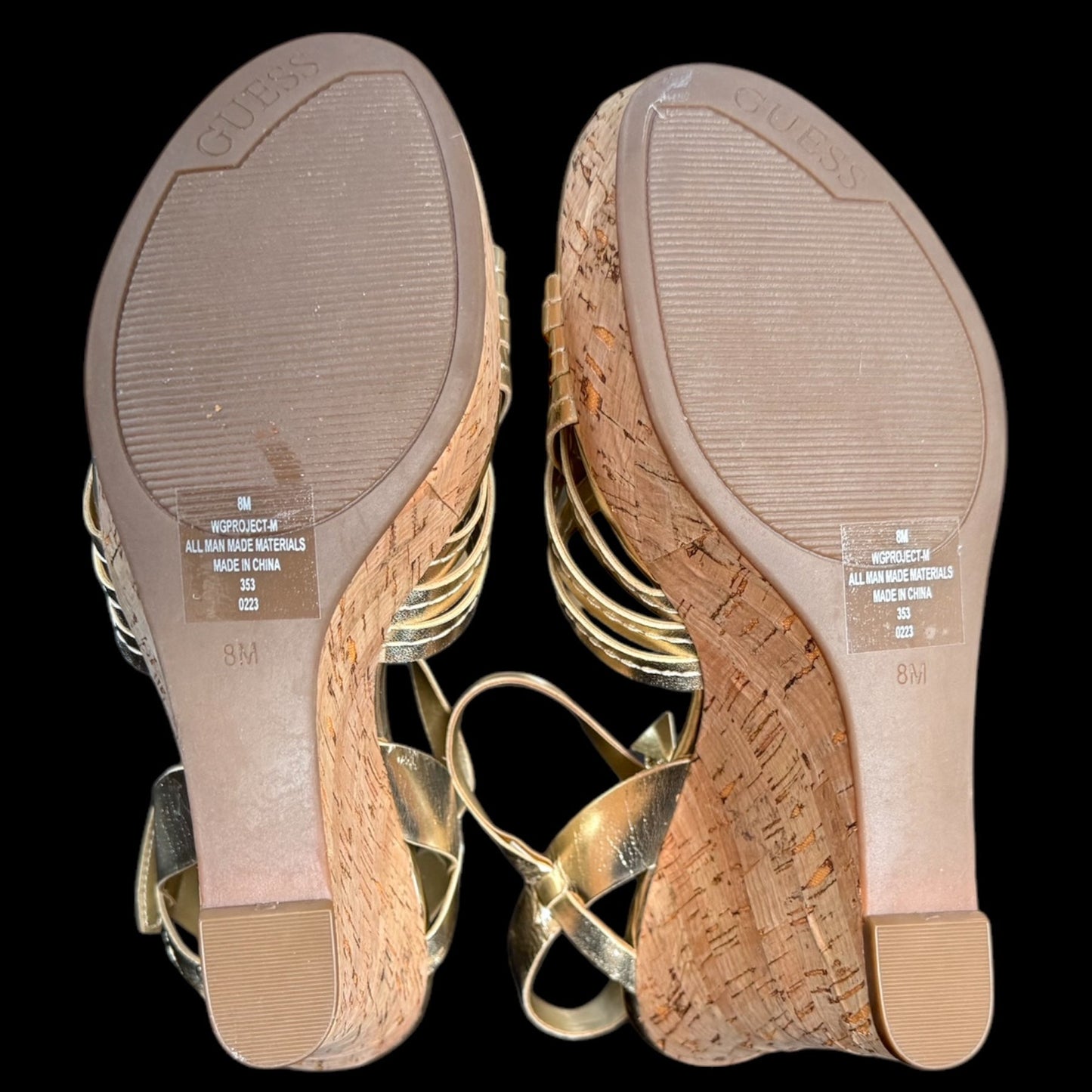 Guess Gold Platform Wedge Sandals (8)