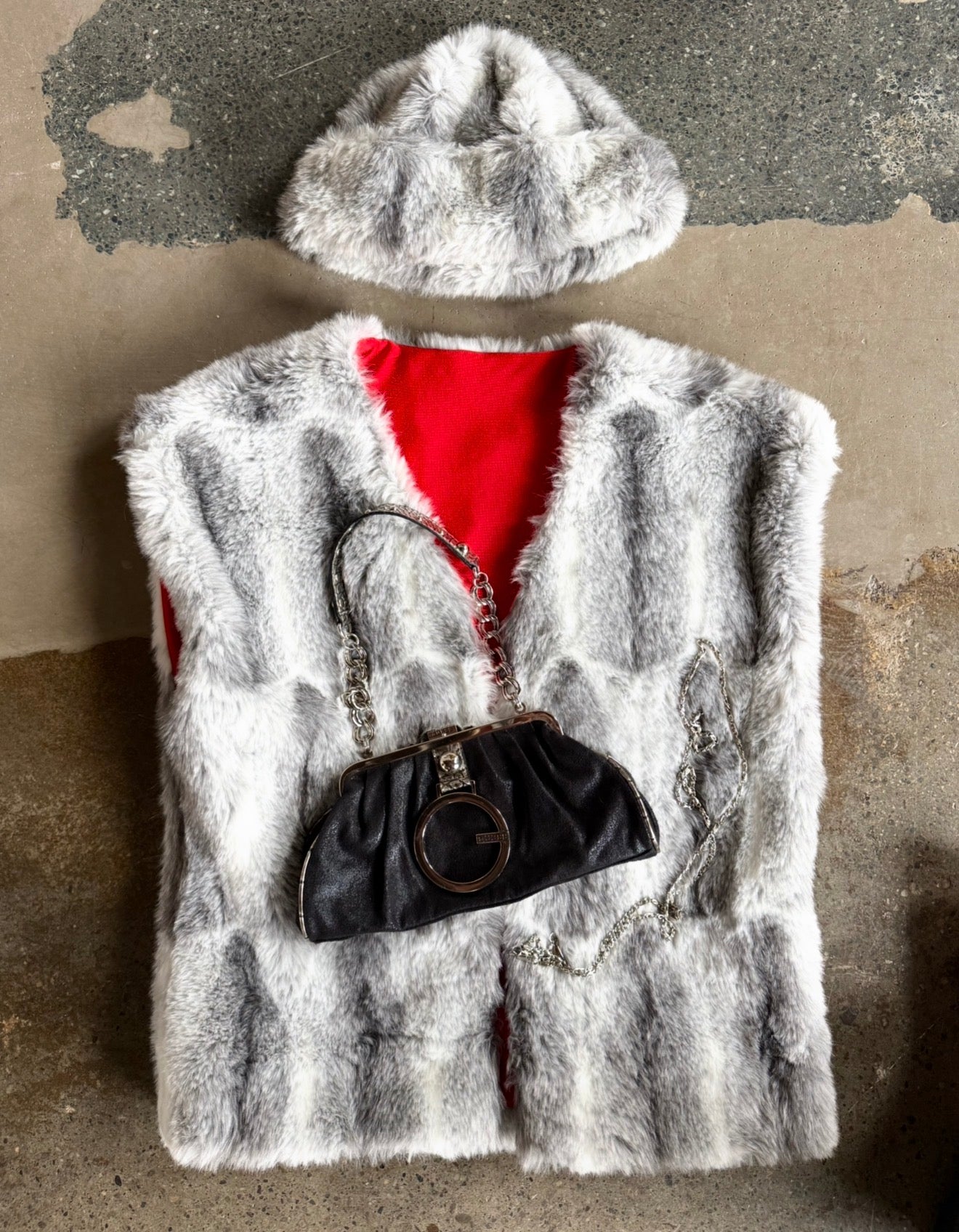 Faux Fur Vest + Matching Hat Set