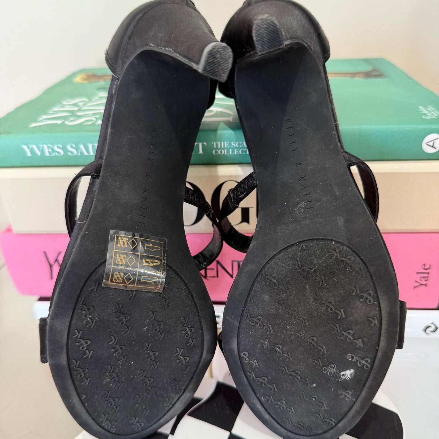 Kelly & Katie Black And Silver Rhinestone Heels (6)