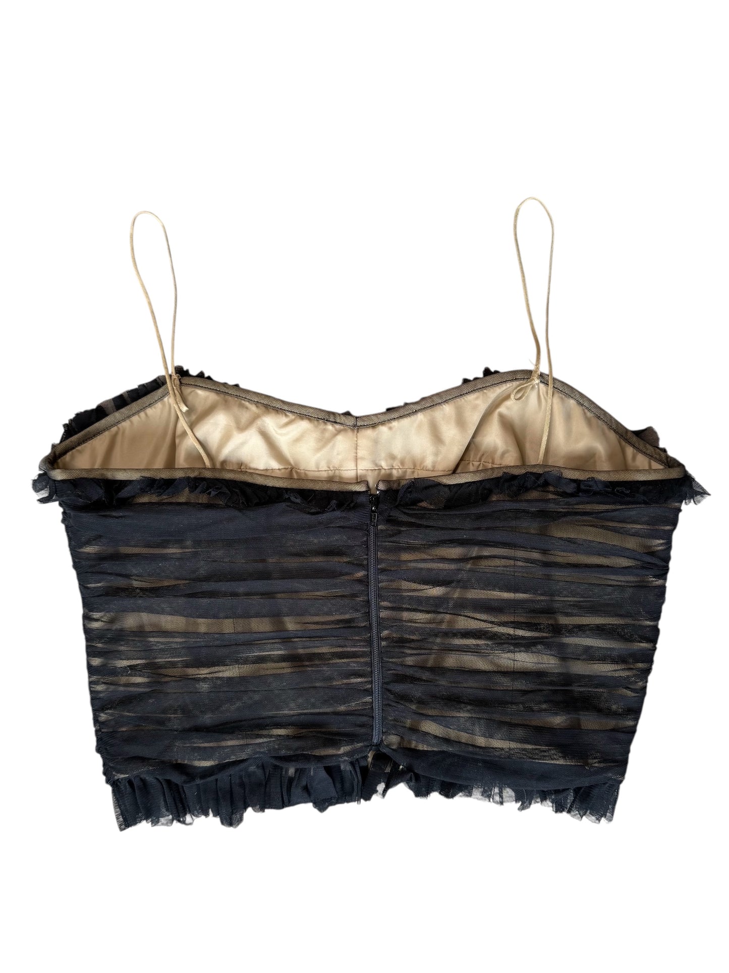 Nine West Ruffled Tulle Camisole With Rosette