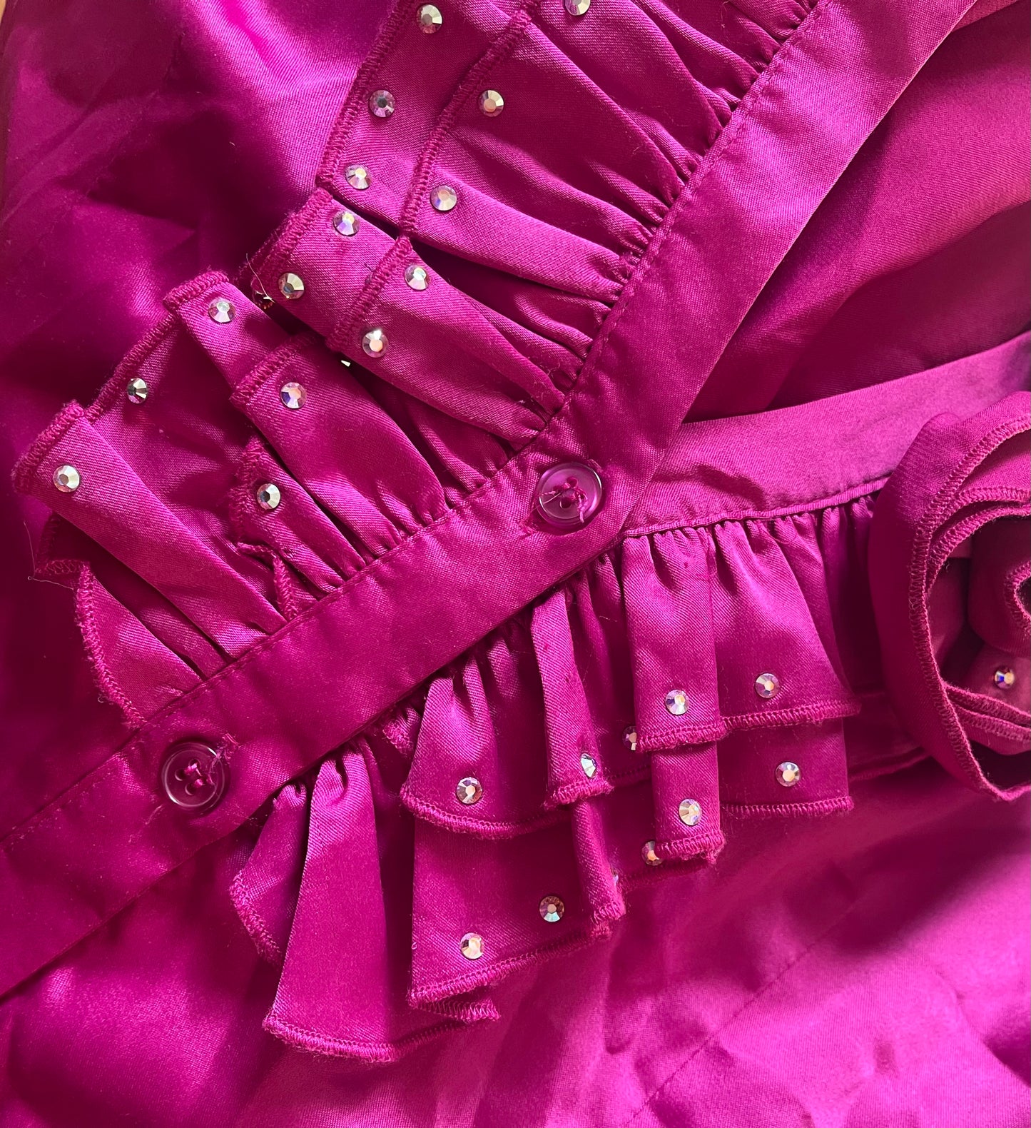 New York & Company Vintage Rosette Button Down With Rhinestones