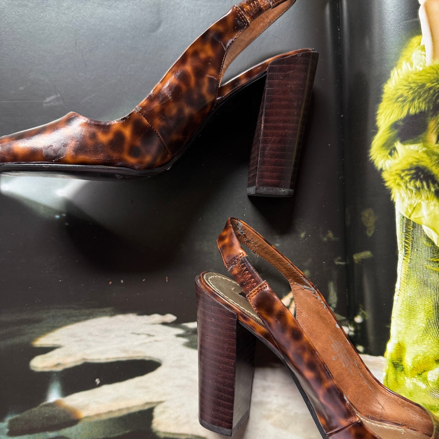 Nine West Tortoise Slingback Platform Heels (7)