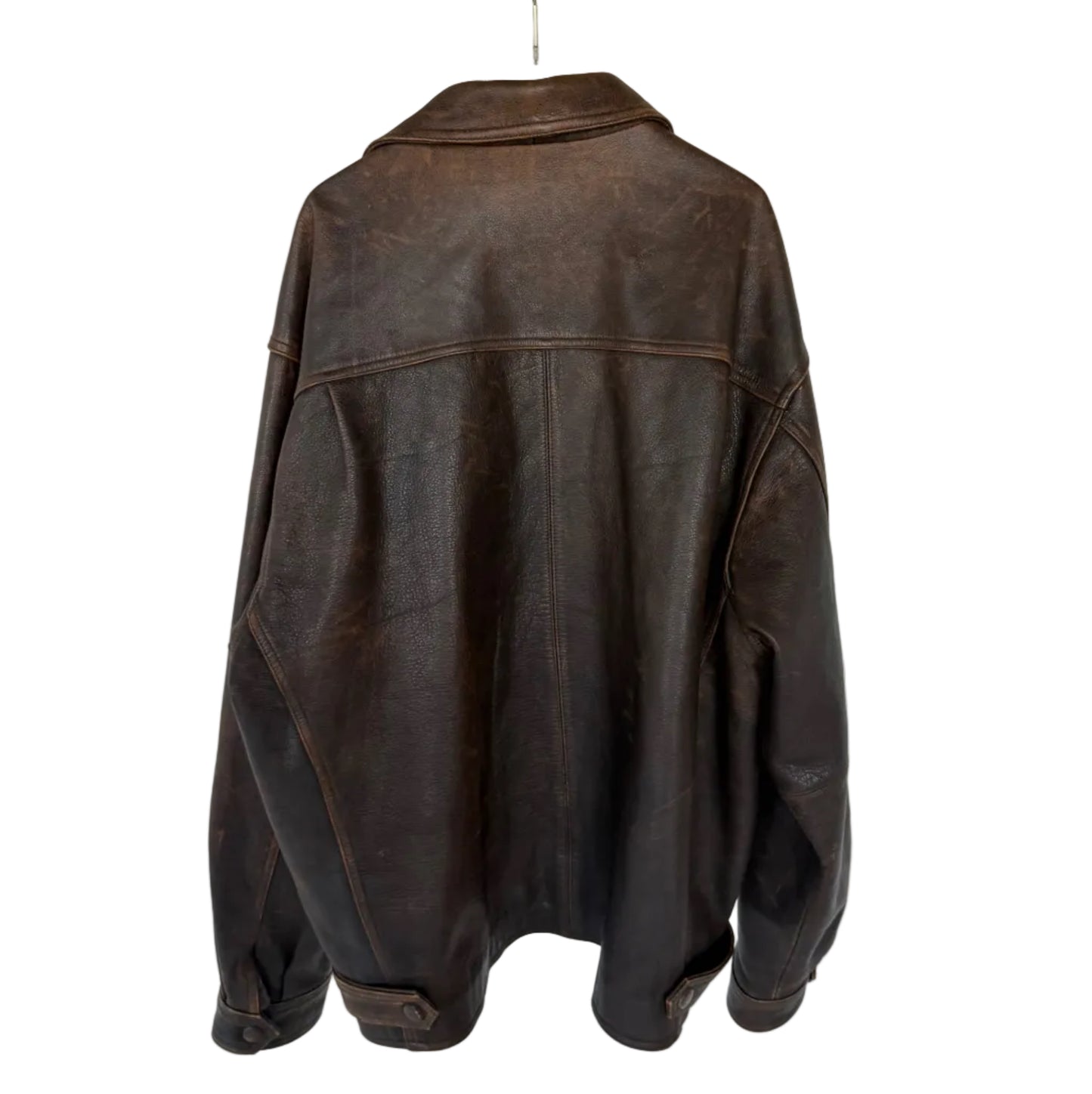 Eddie Bauer Distressed Oversized Leather Jacket (XL)