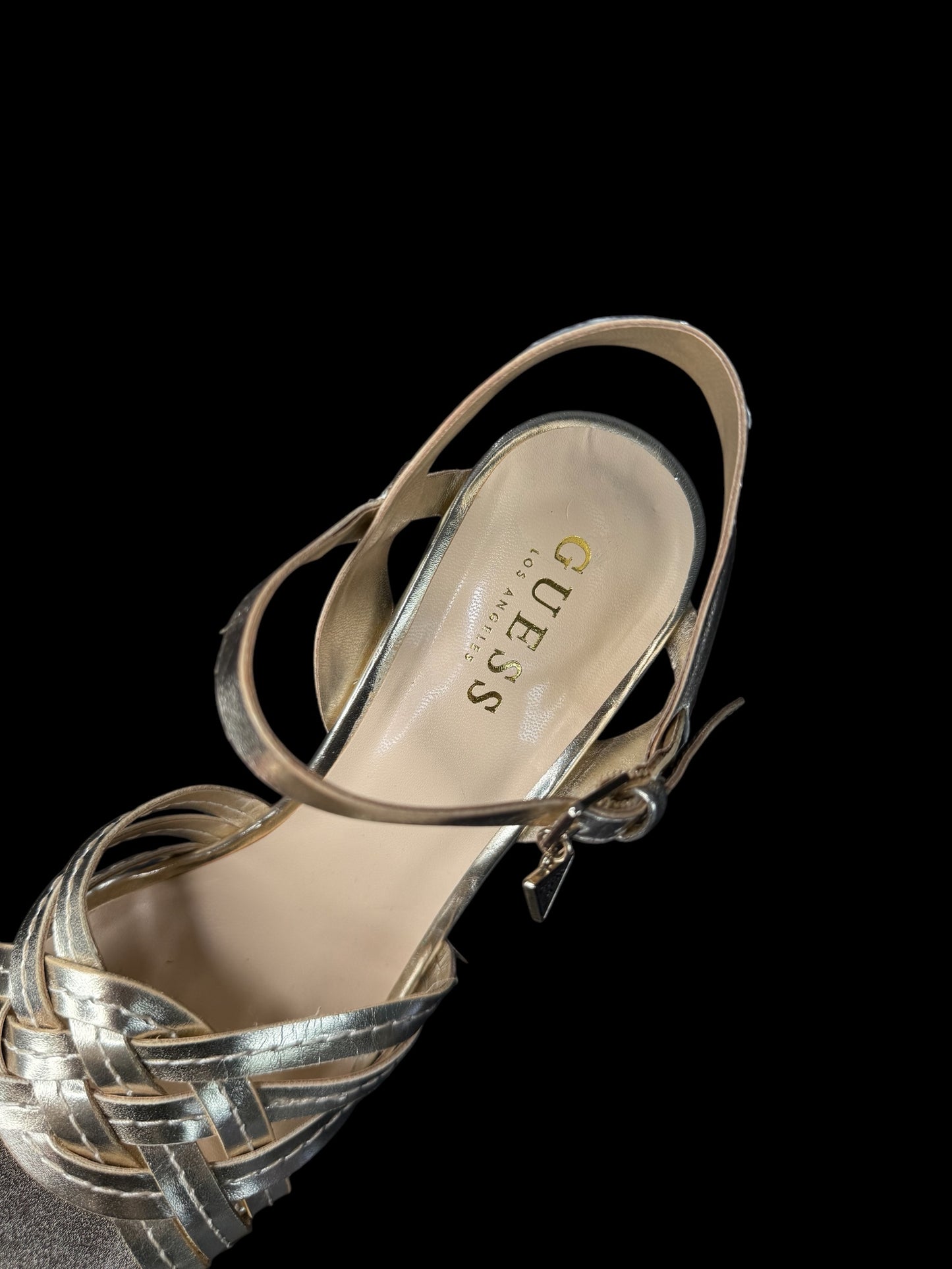 Gold Guess Platform Wedge Sandals
