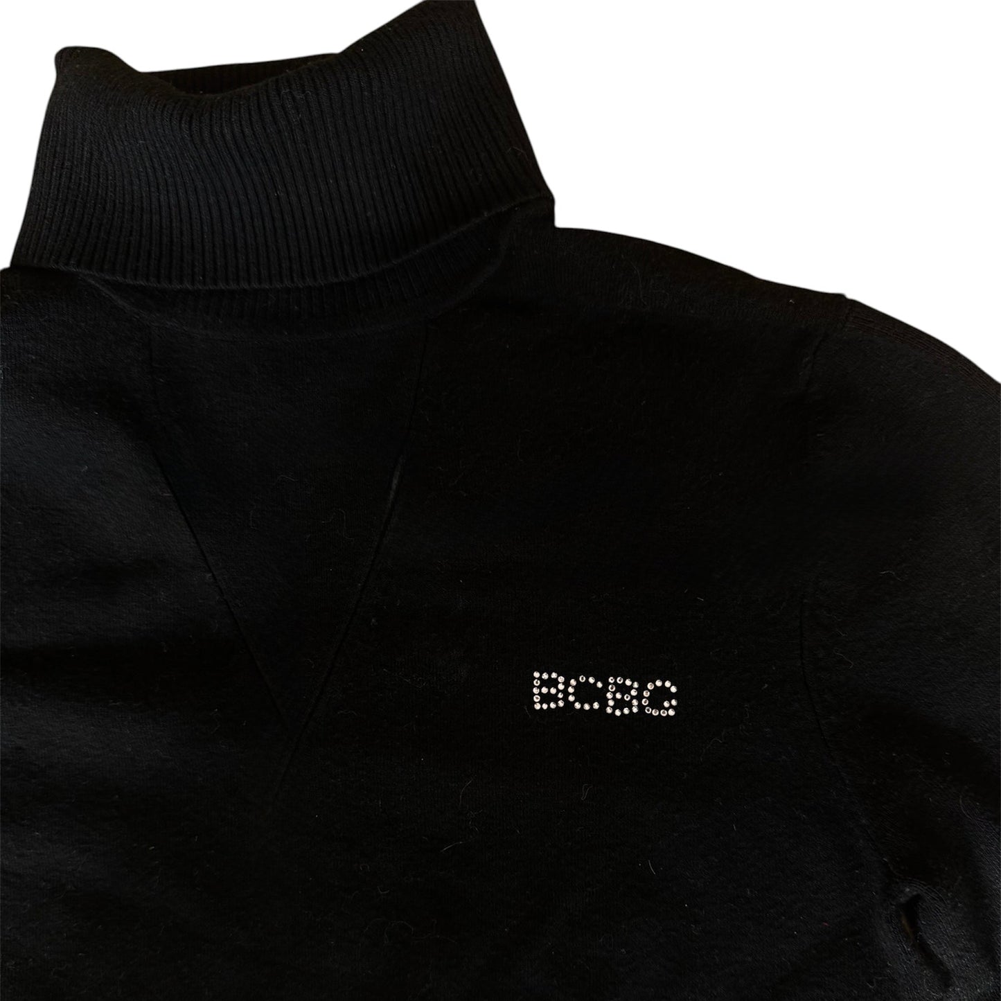 BCBG Turtleneck Sweater With Rhinestone Logo (M)