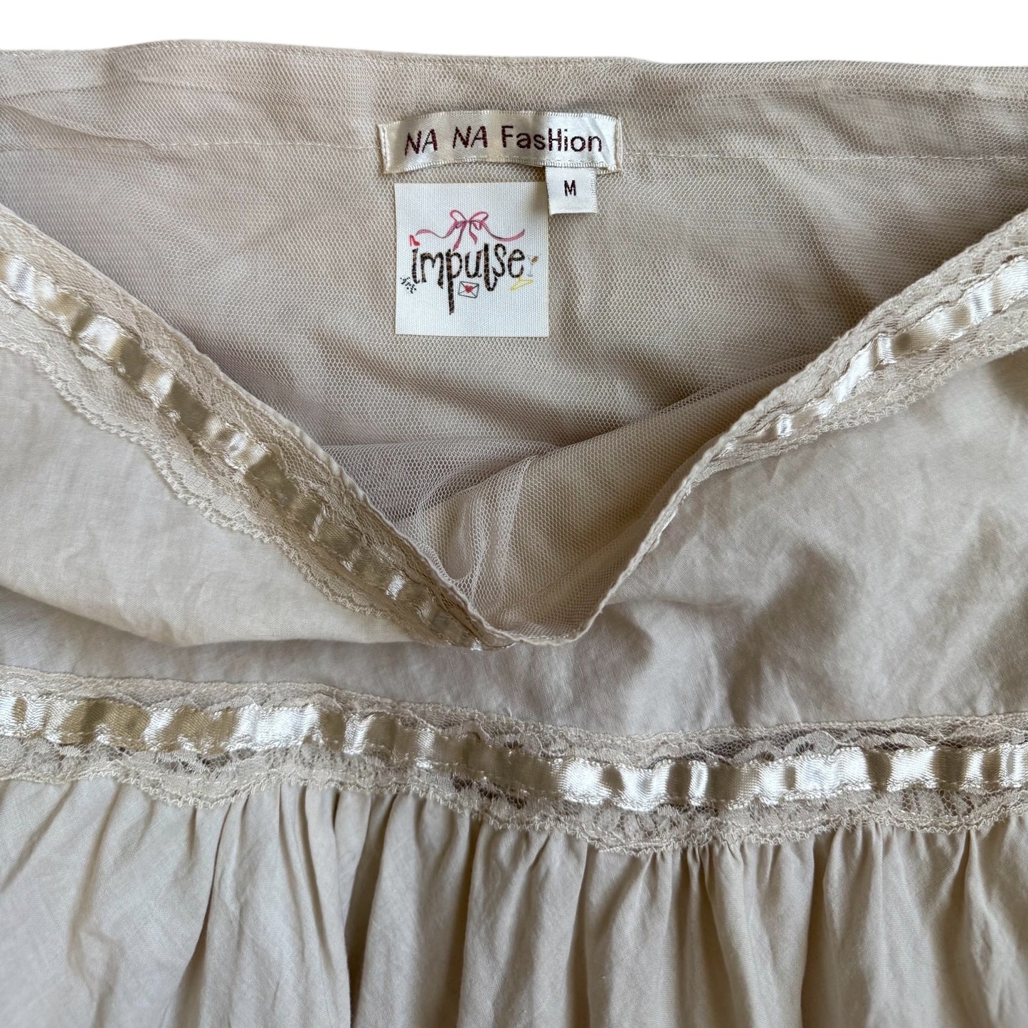 Na Na Fashion Cream Boho Midi Skirt (M)