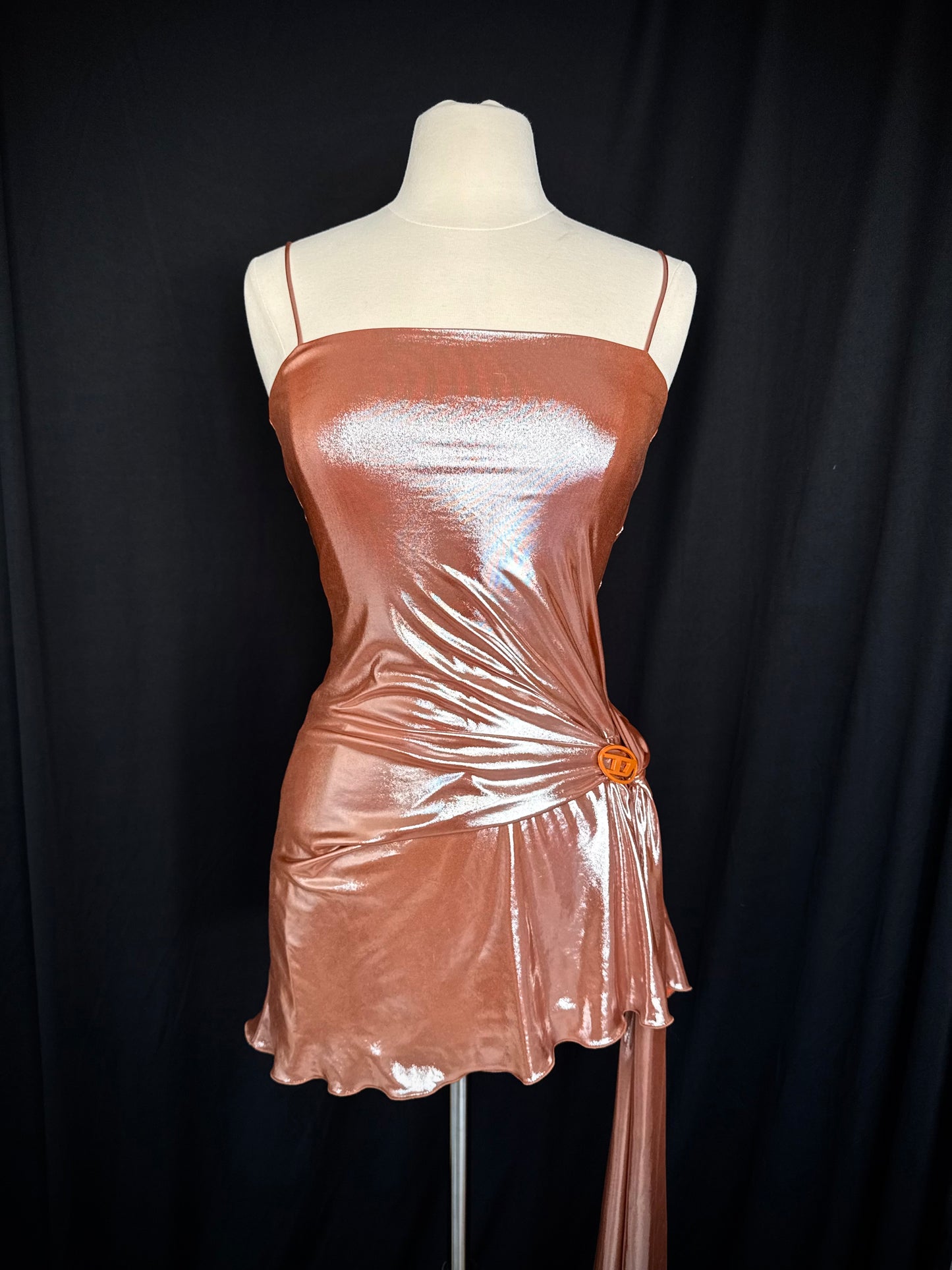 Metallic Diesel Mini Dress