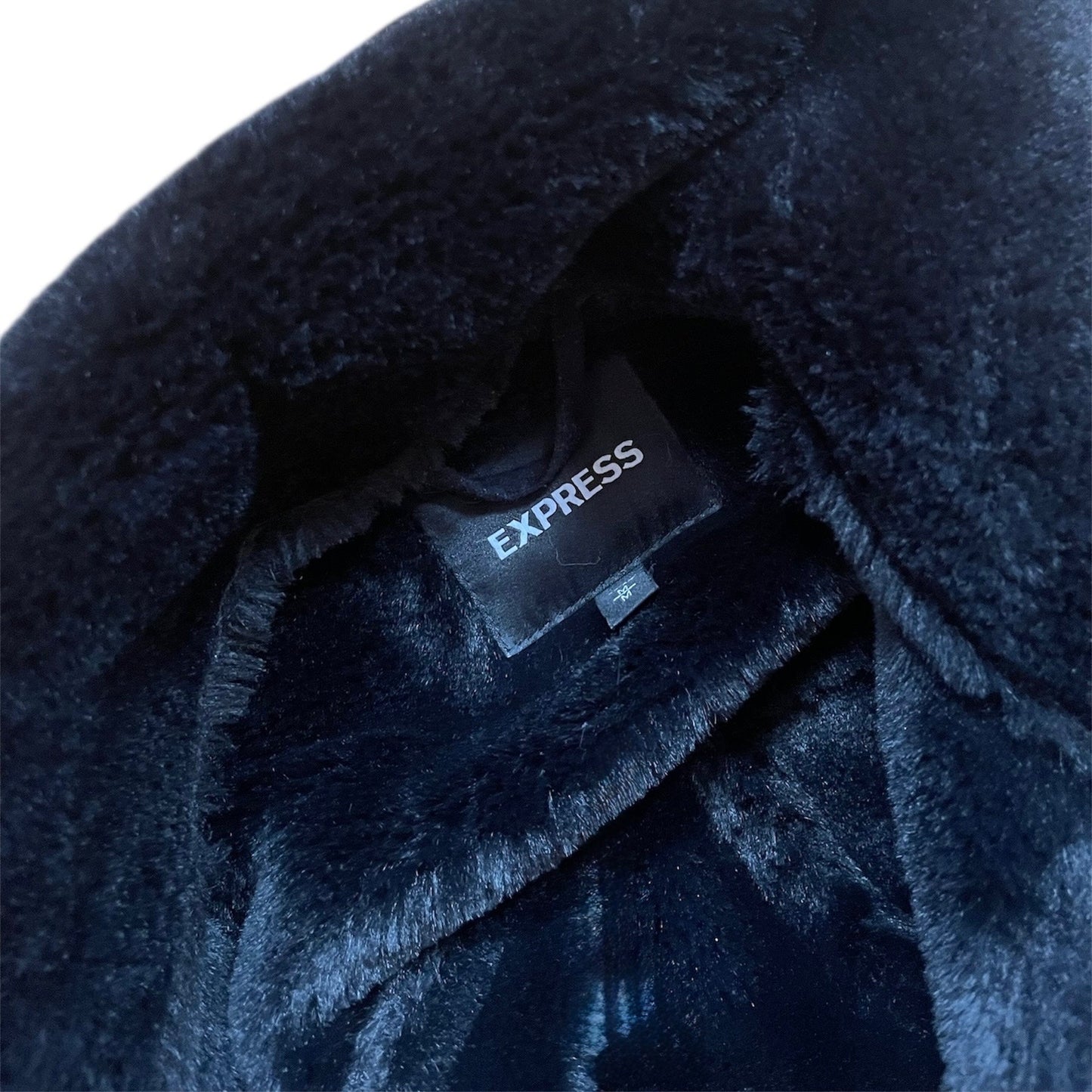 Express Faux Fur & Suede Moto Jacket (M)