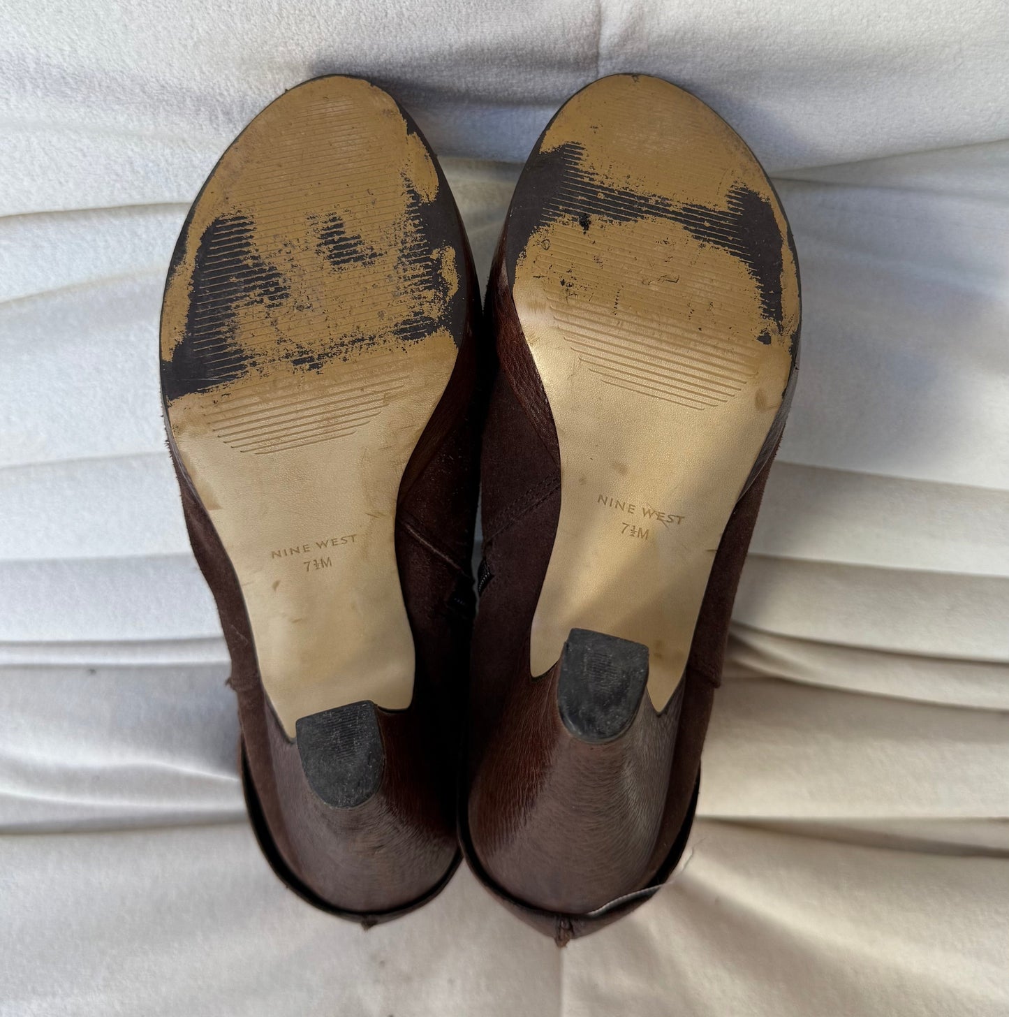 Nine West Suede Brown Buckled Boots (7.5)