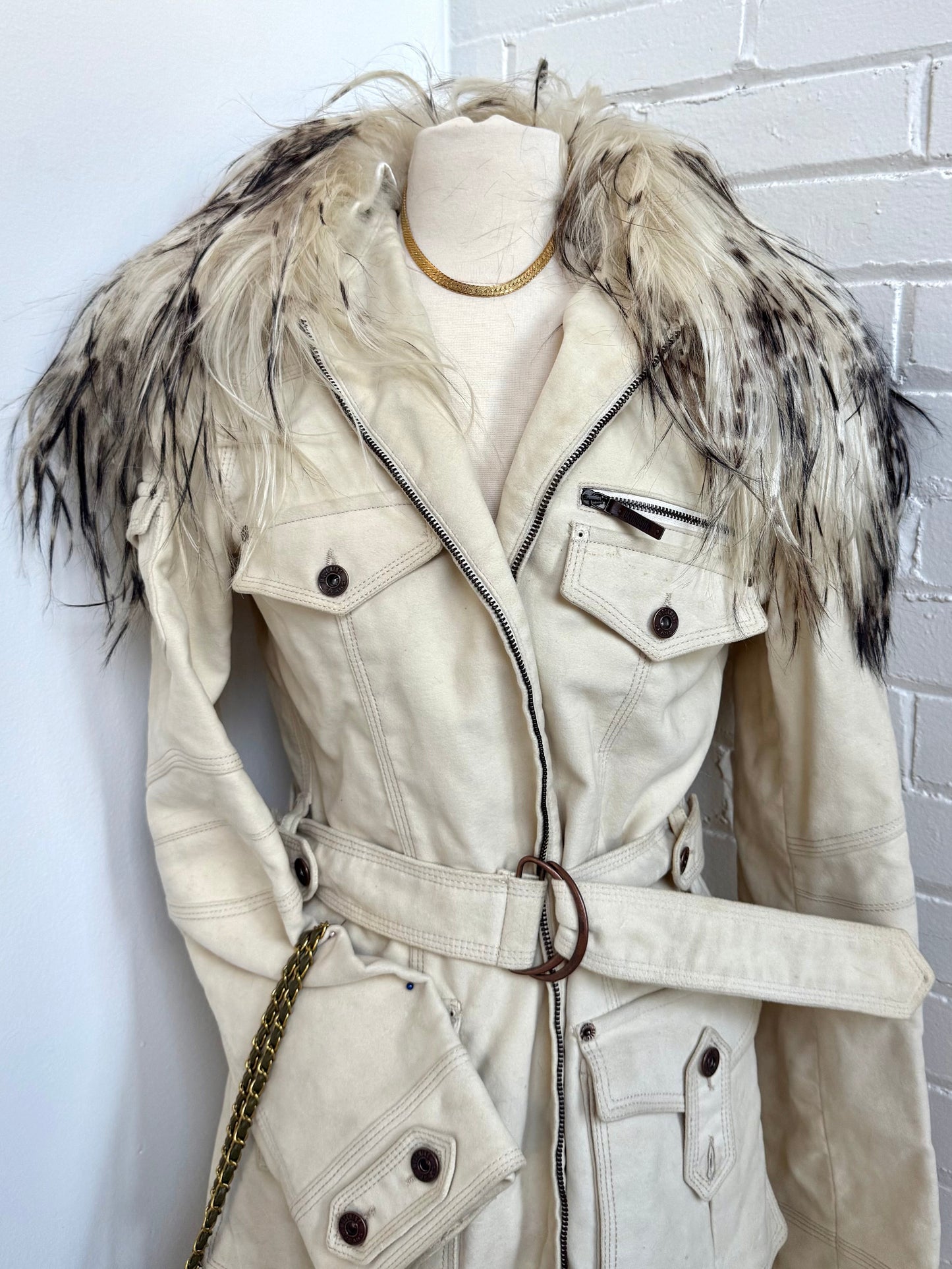 Moschino Belted Fur Coat