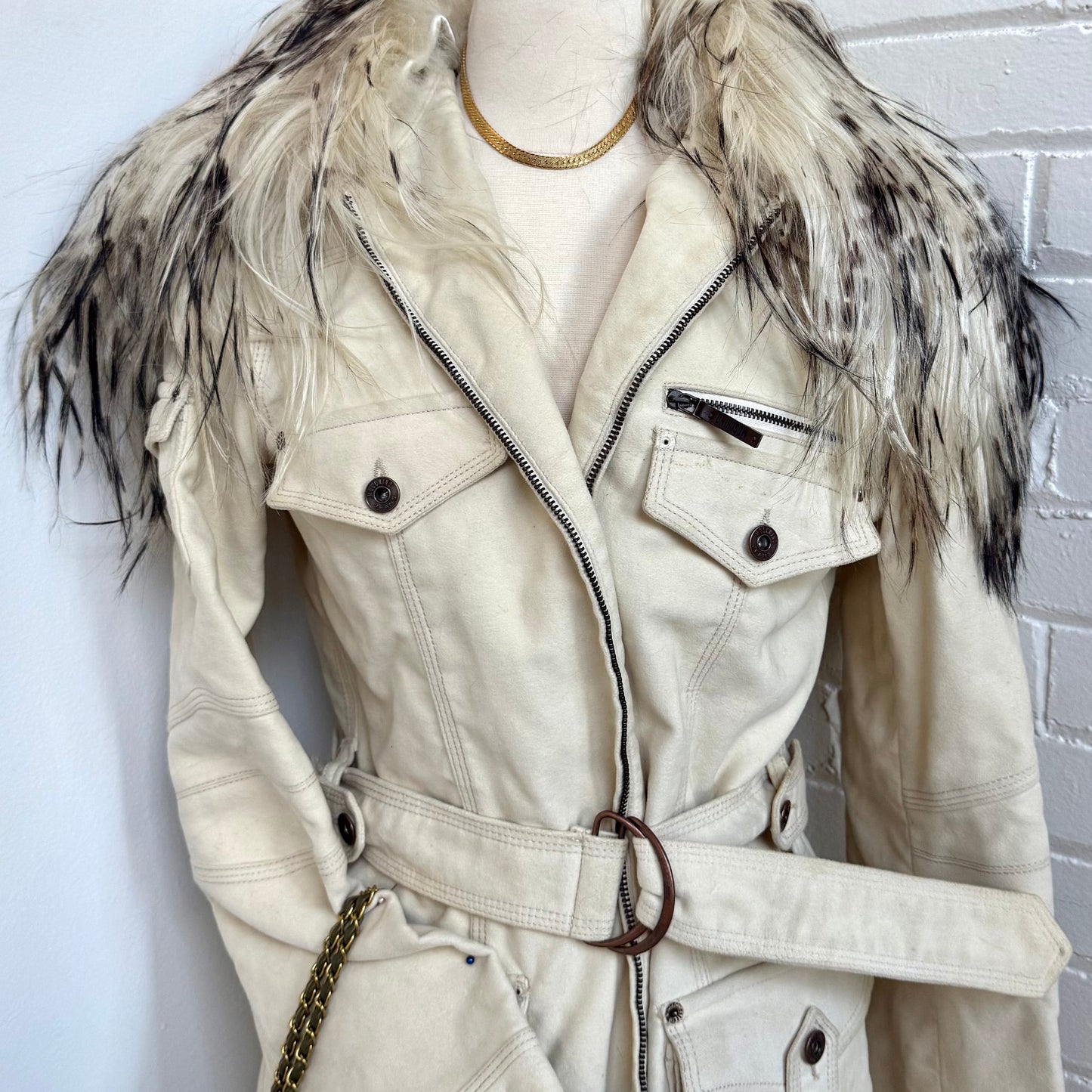 Moschino Belted Fur Coat (S)