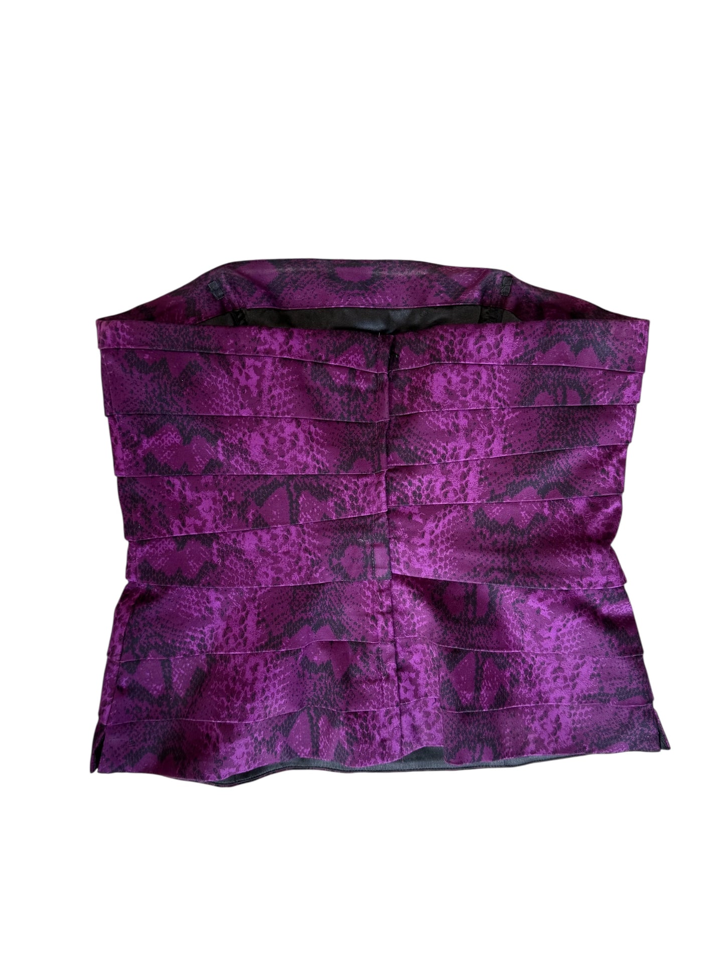White House Black Market Purple Snakeskin Pleated Corset