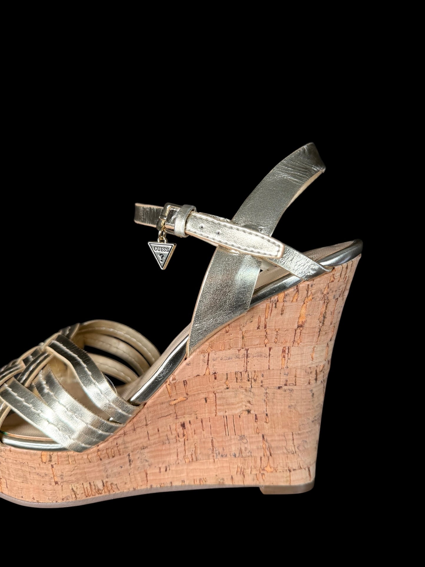Gold Guess Platform Wedge Sandals