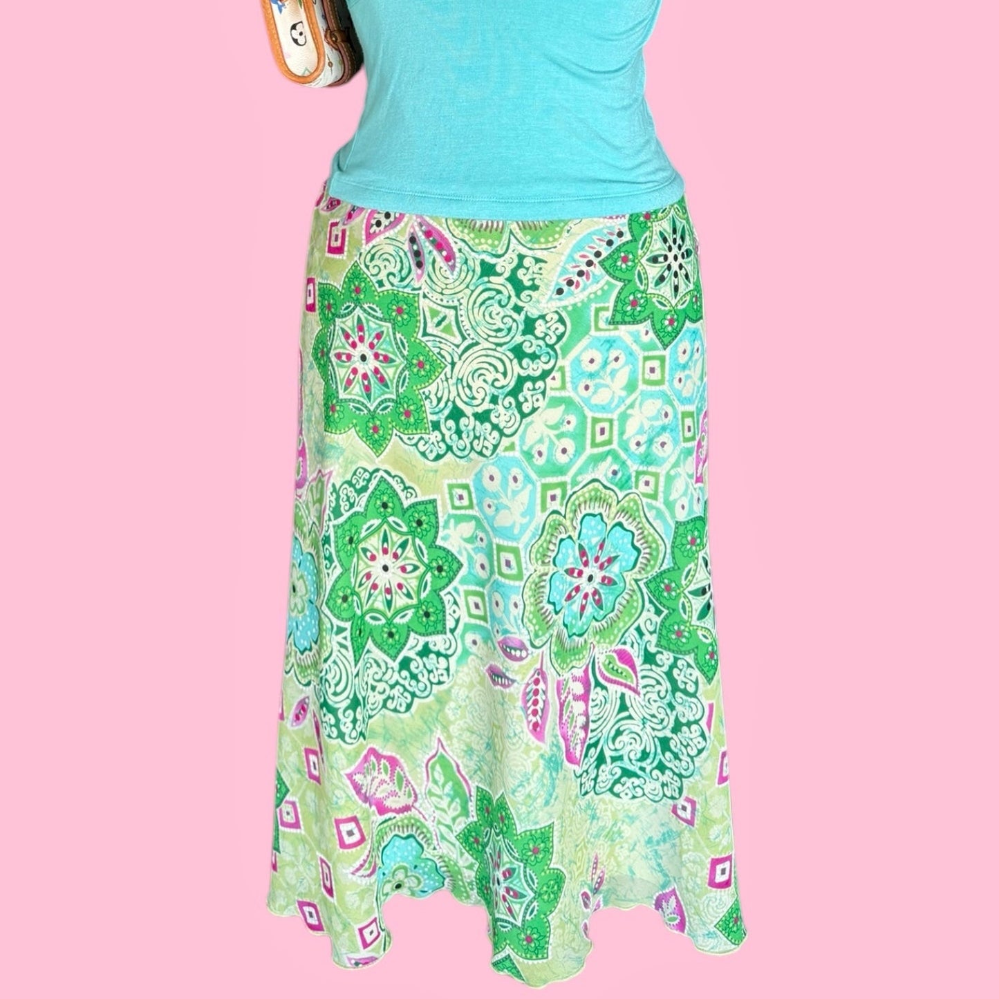 A. Byer Floral Paisley Midi Skirt
