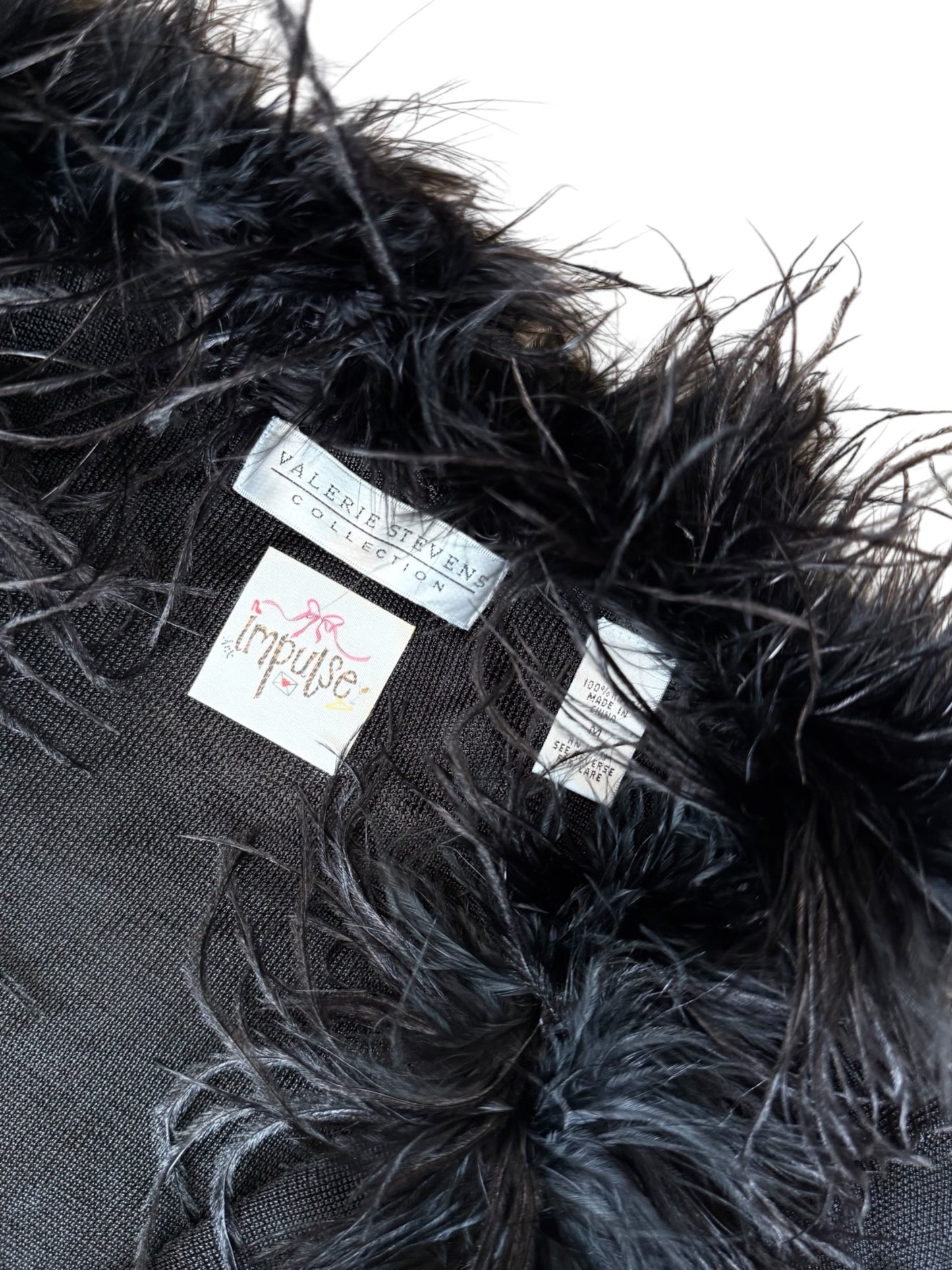 Valerie Stevens Feather Trim Cardigan