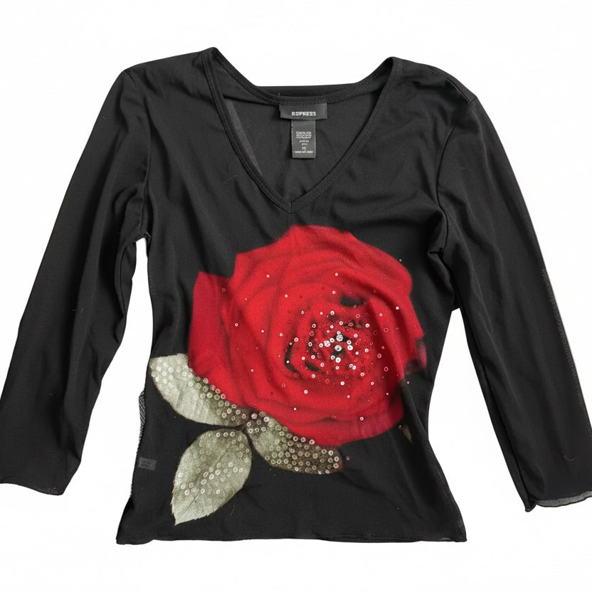Express Rose Embellished Top (M)