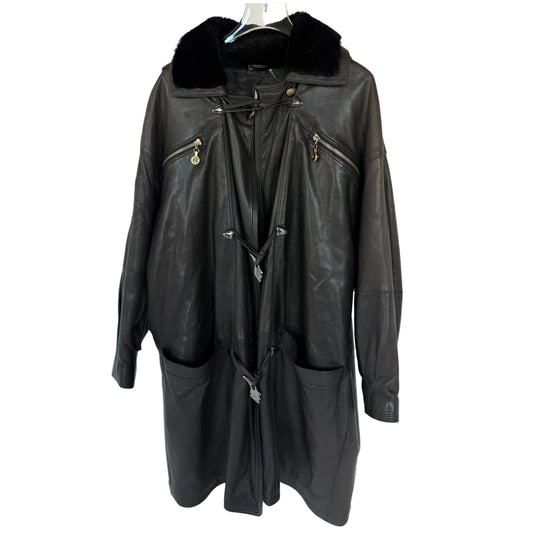 Versace Leather Coat With Fur Hood (M/L)