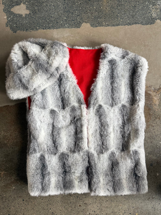 Faux Fur Vest + Matching Hat Set