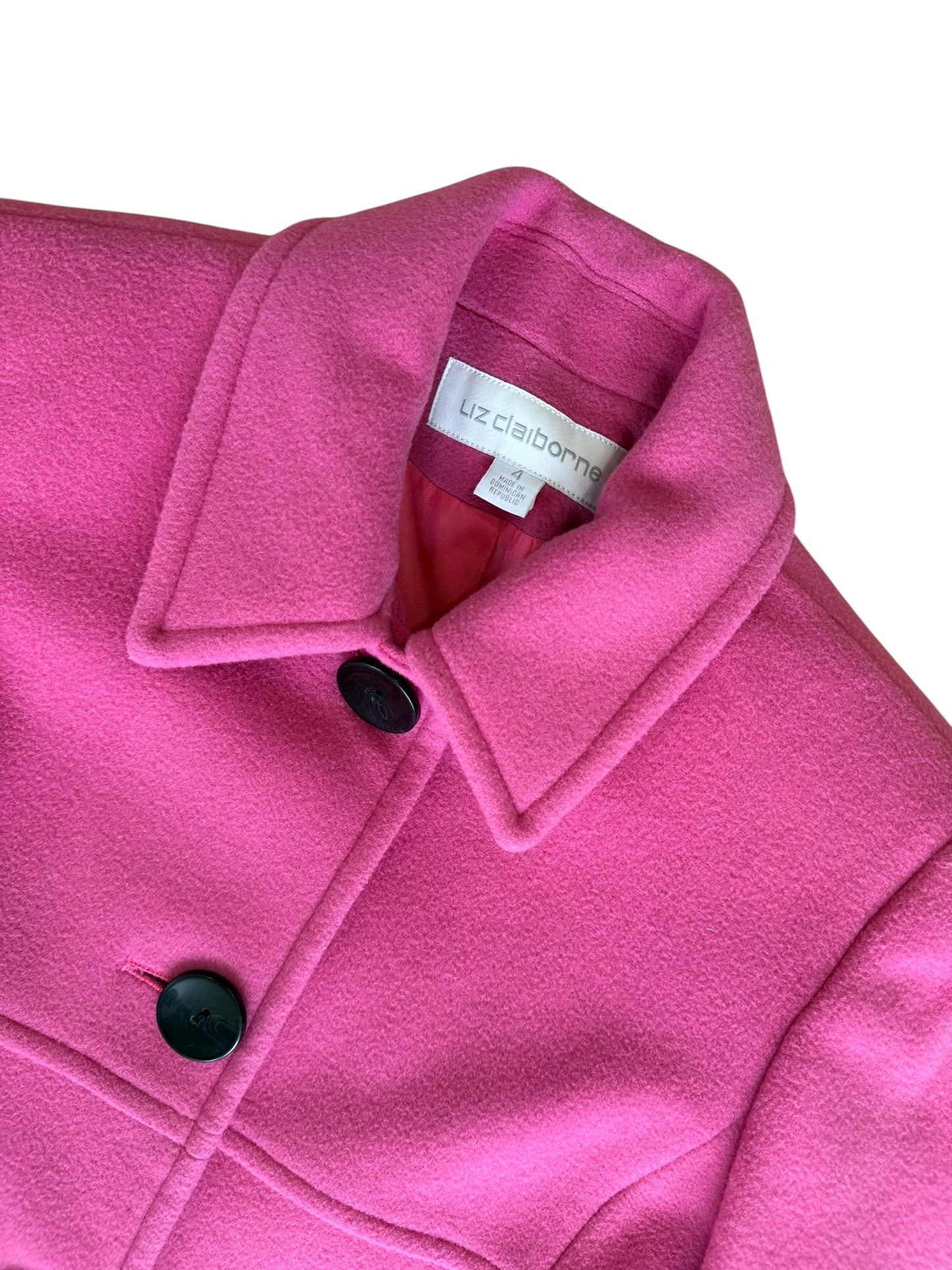 Liz Claiborne Pink Buttoned Peacoat
