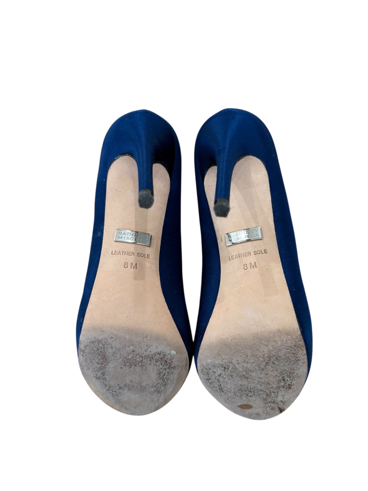 Badgley Mischka Satin Blue Crystal Heels