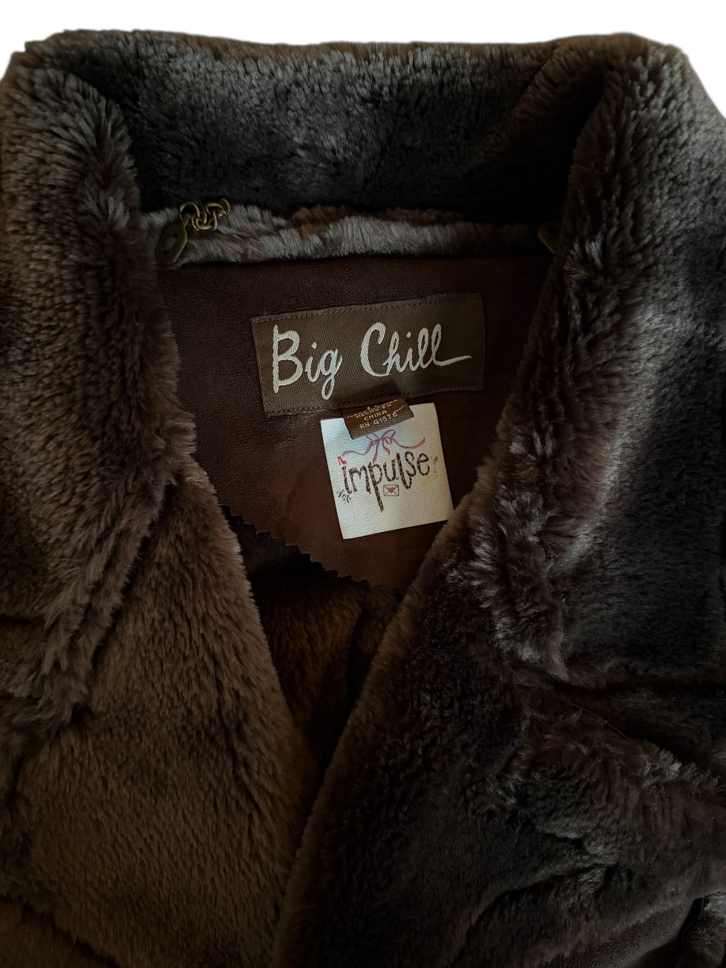Big Chill Brown Suede & Faux Fur Coat