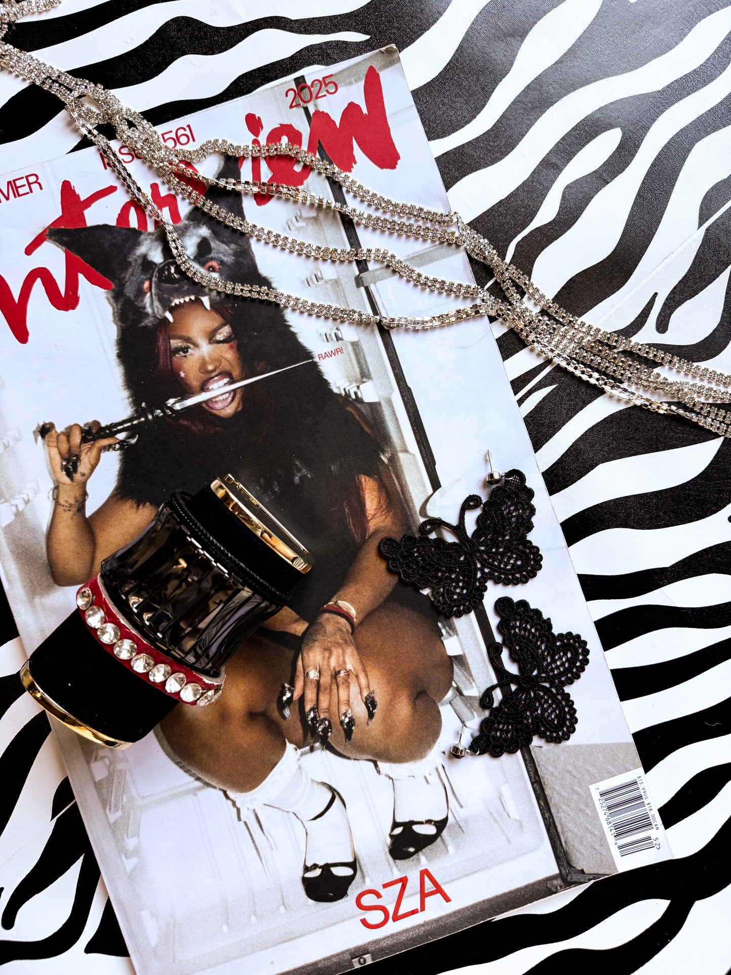 Butterfly Black Knit Statement Earrings