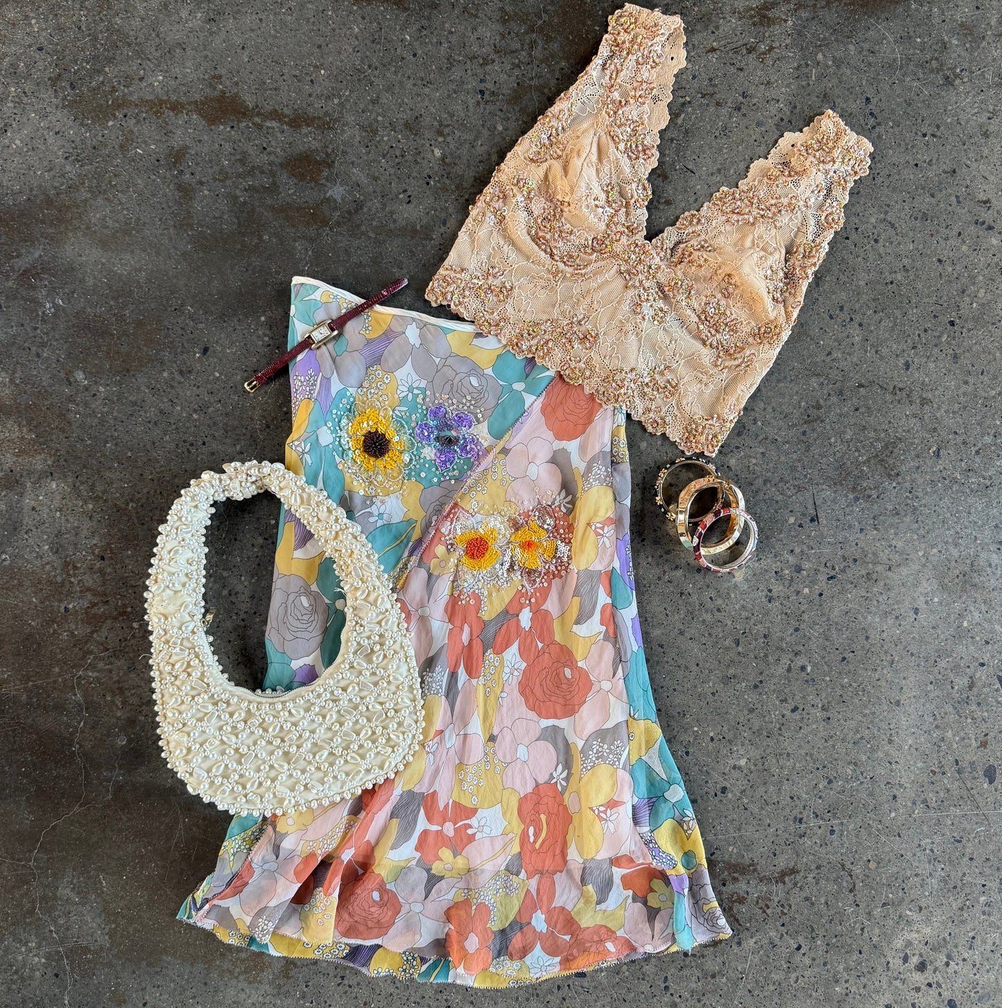 Bebe Sequin & Lace Camisole (L)