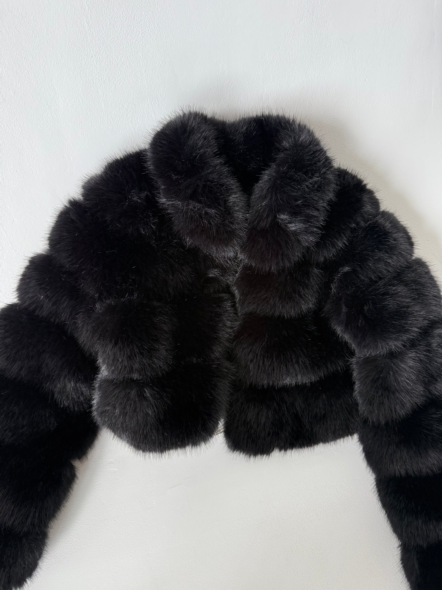 Black Faux Fur Cropped Jacket