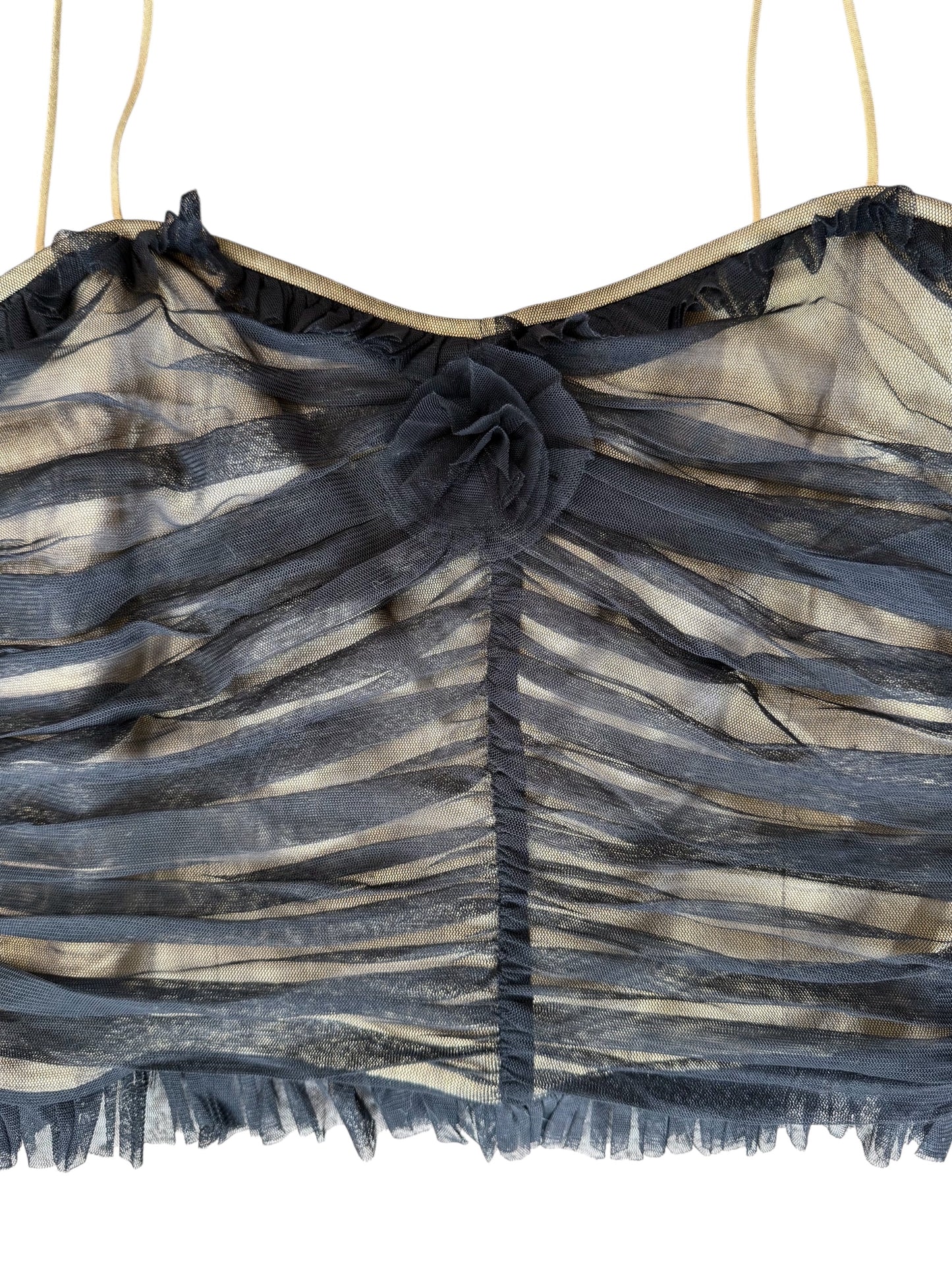 Nine West Ruffled Tulle Camisole With Rosette