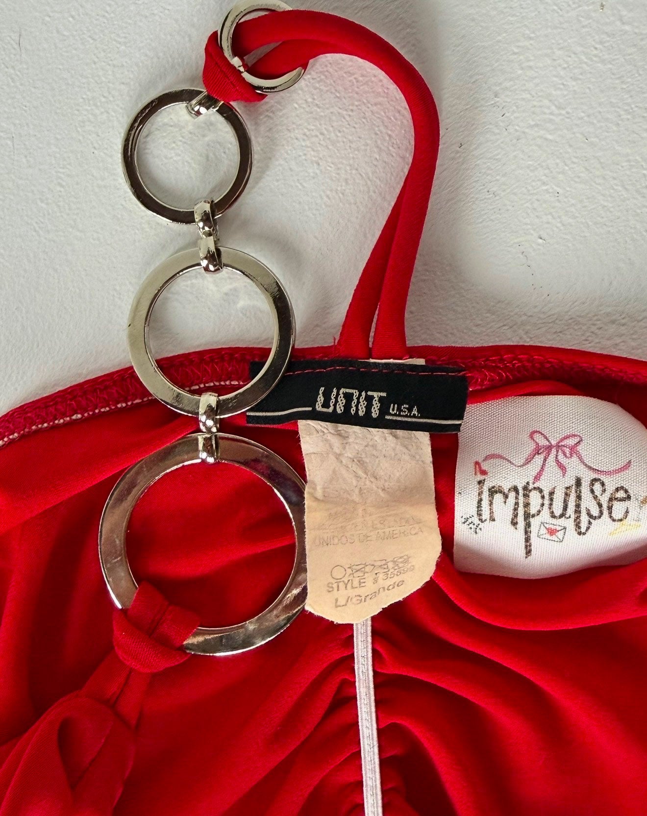 Unit Ruched Halter W/ Silver Chain Back