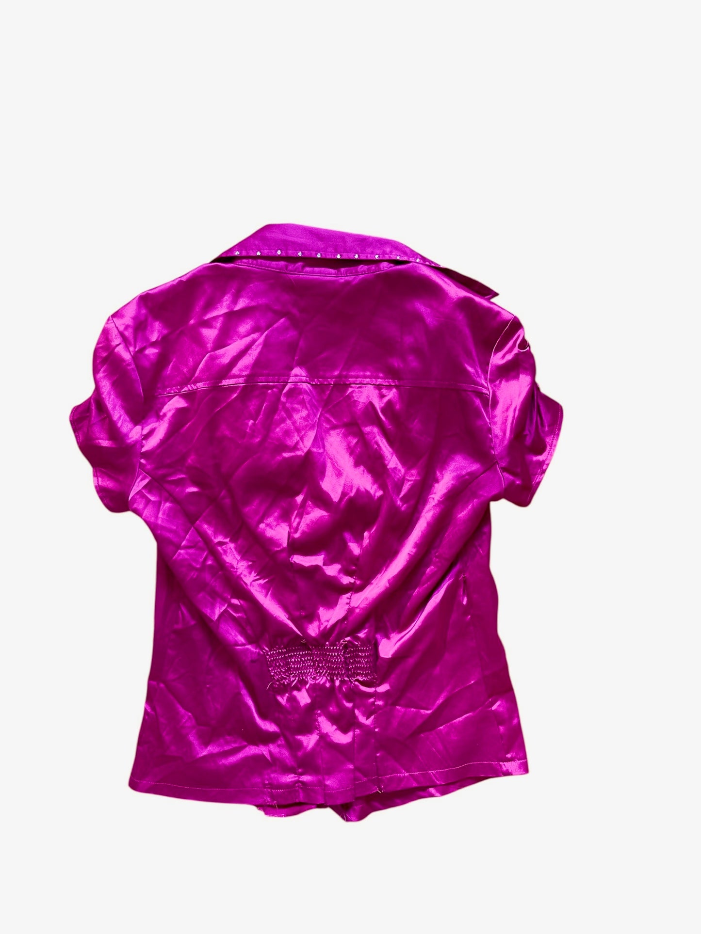 New York & Company Vintage Rosette Button Down With Rhinestones