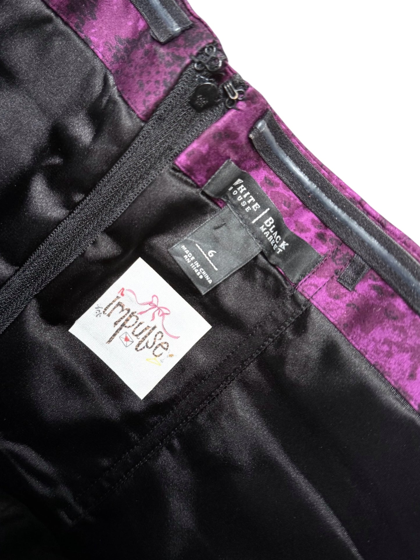 White House Black Market Purple Snakeskin Pleated Corset