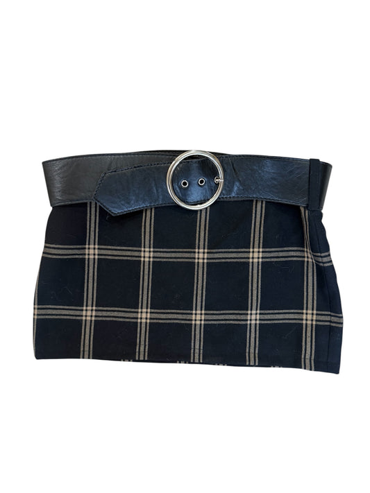 I.N.C Plaid Mini Skirt With Leather Belt