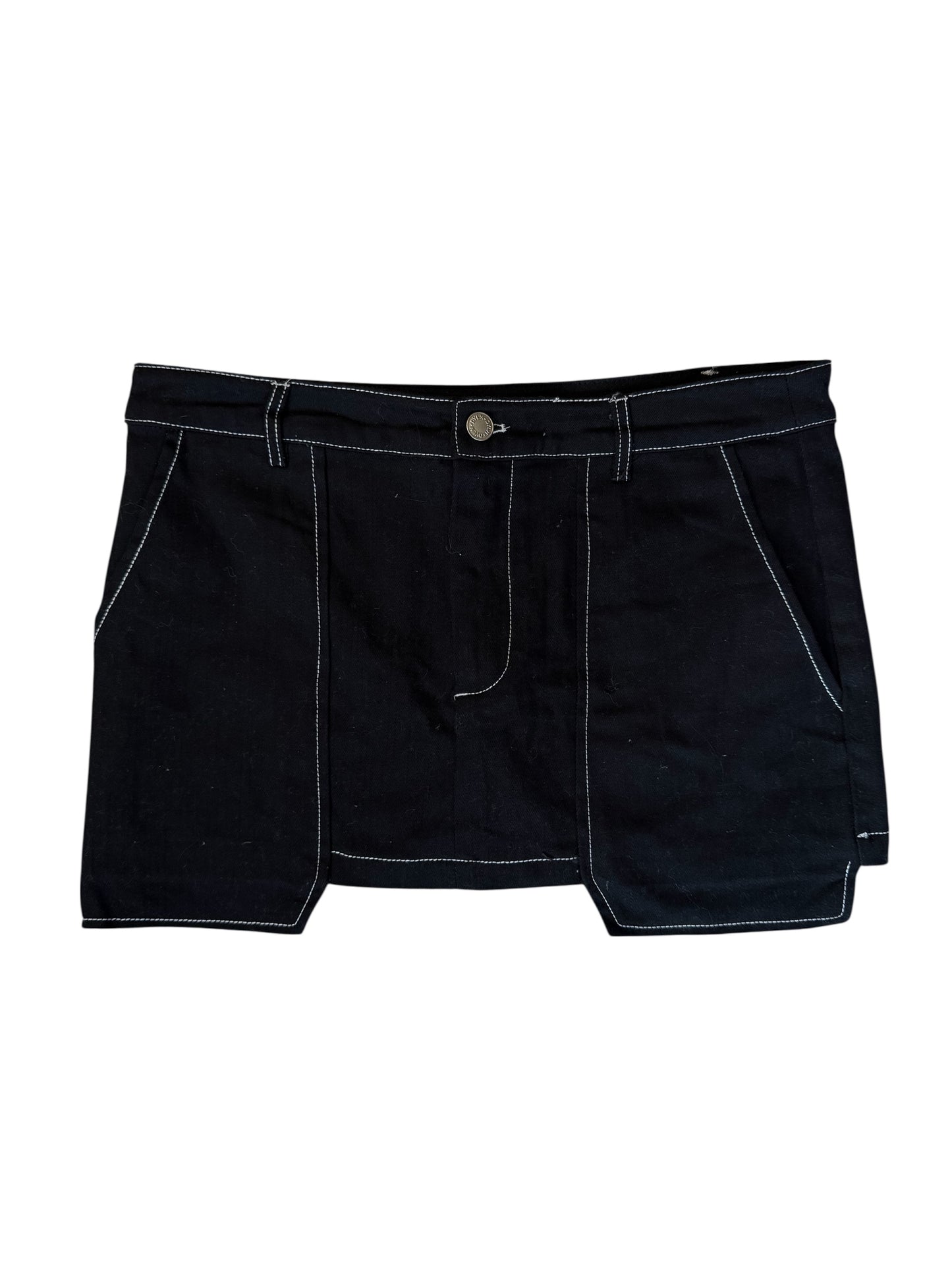 DYLN Black Mini Skirt With White Stitching