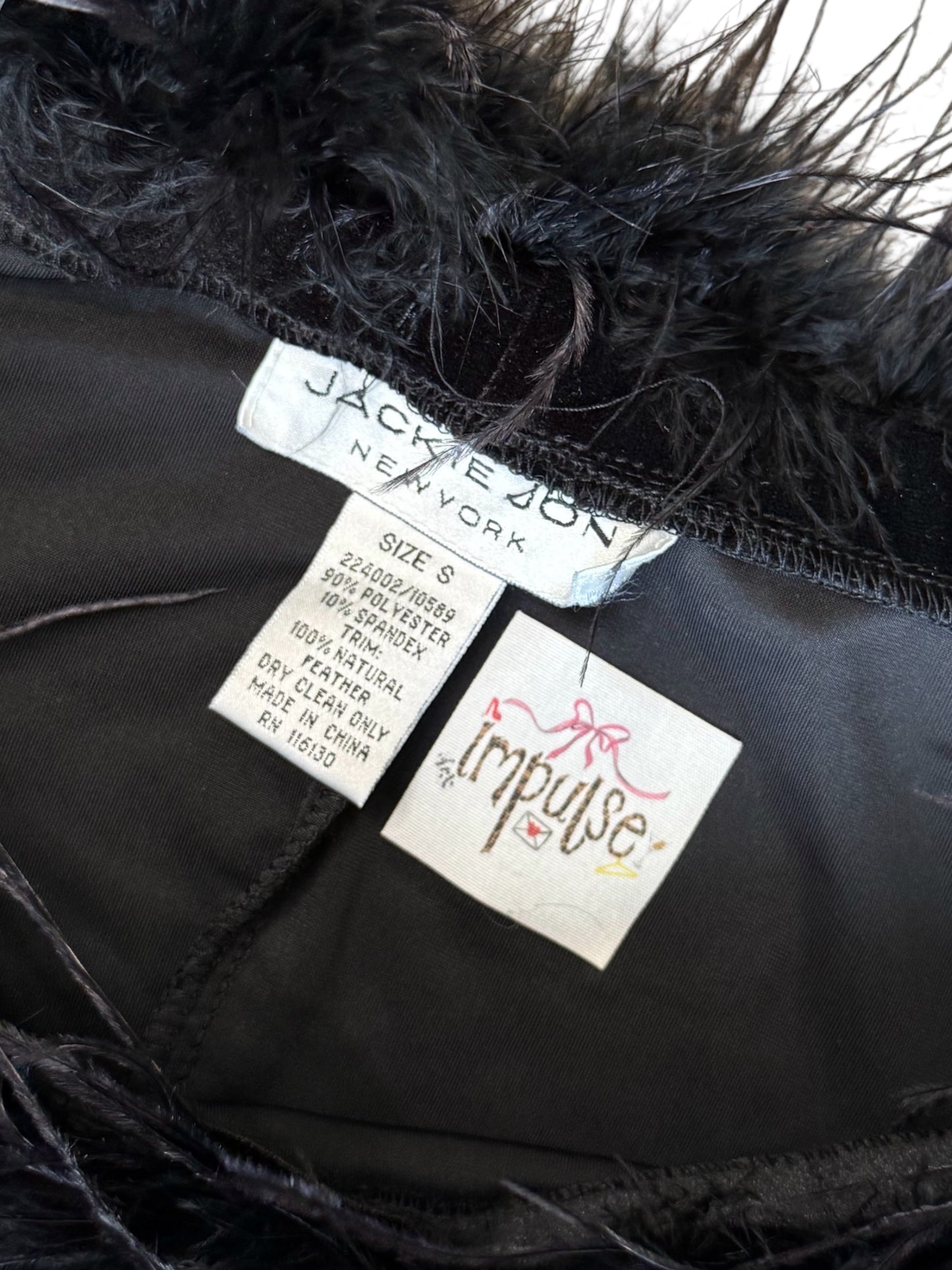 Jackie Jon Velour Off Shoulder Top With Feather Trim