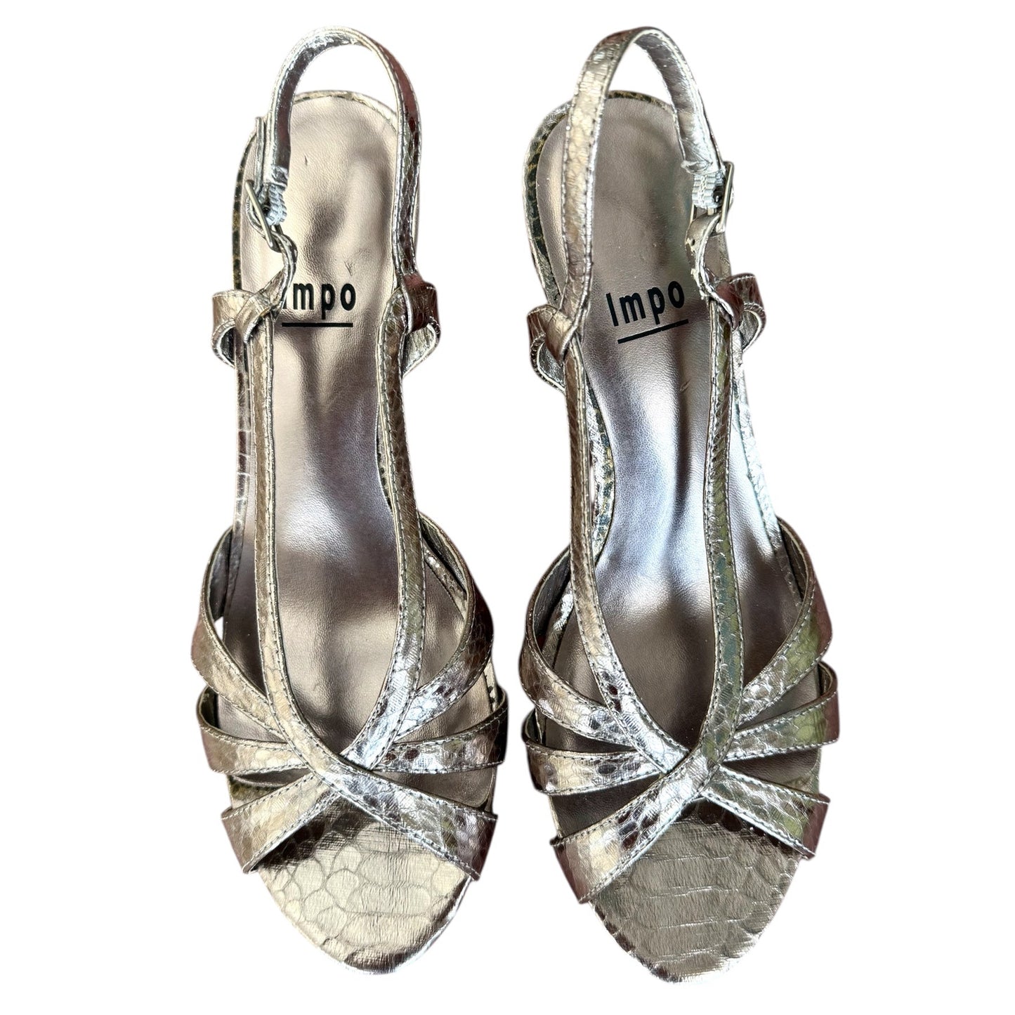 Impo Gunmetal Snakeskin Embossed Heels (6)