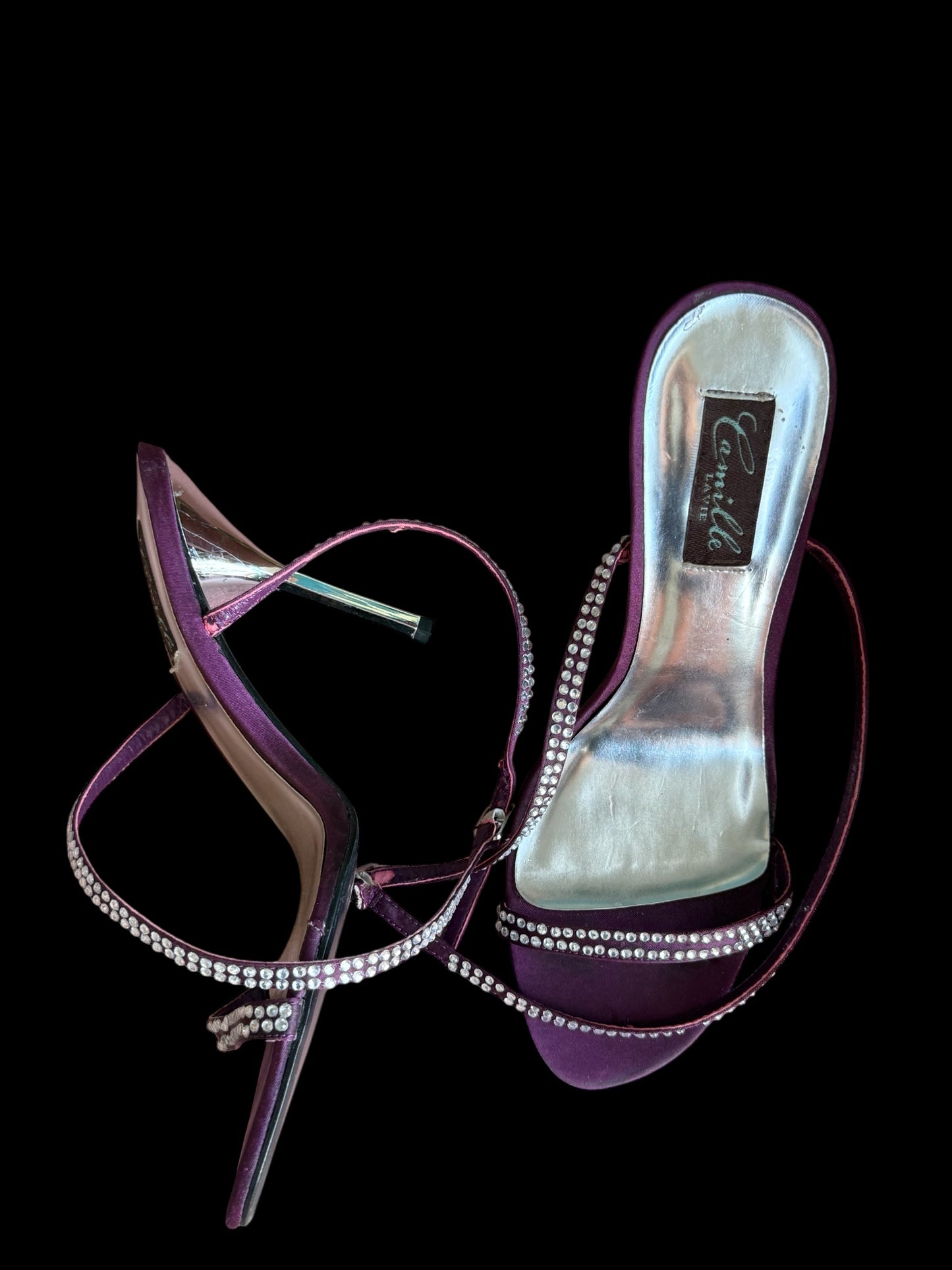 Capollini Paris Purple And Silver Heels