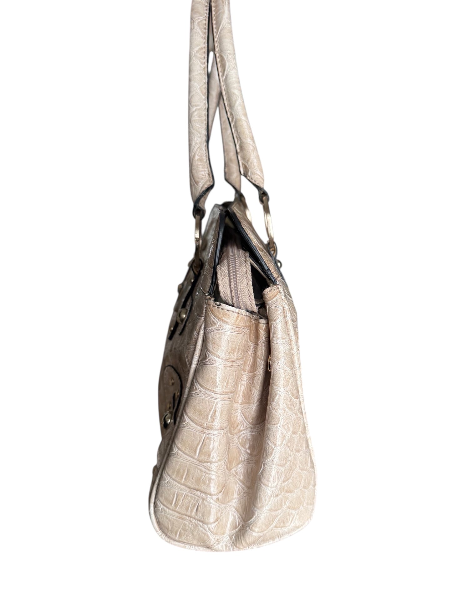 Guess Cream & Silver Crocodile Tote