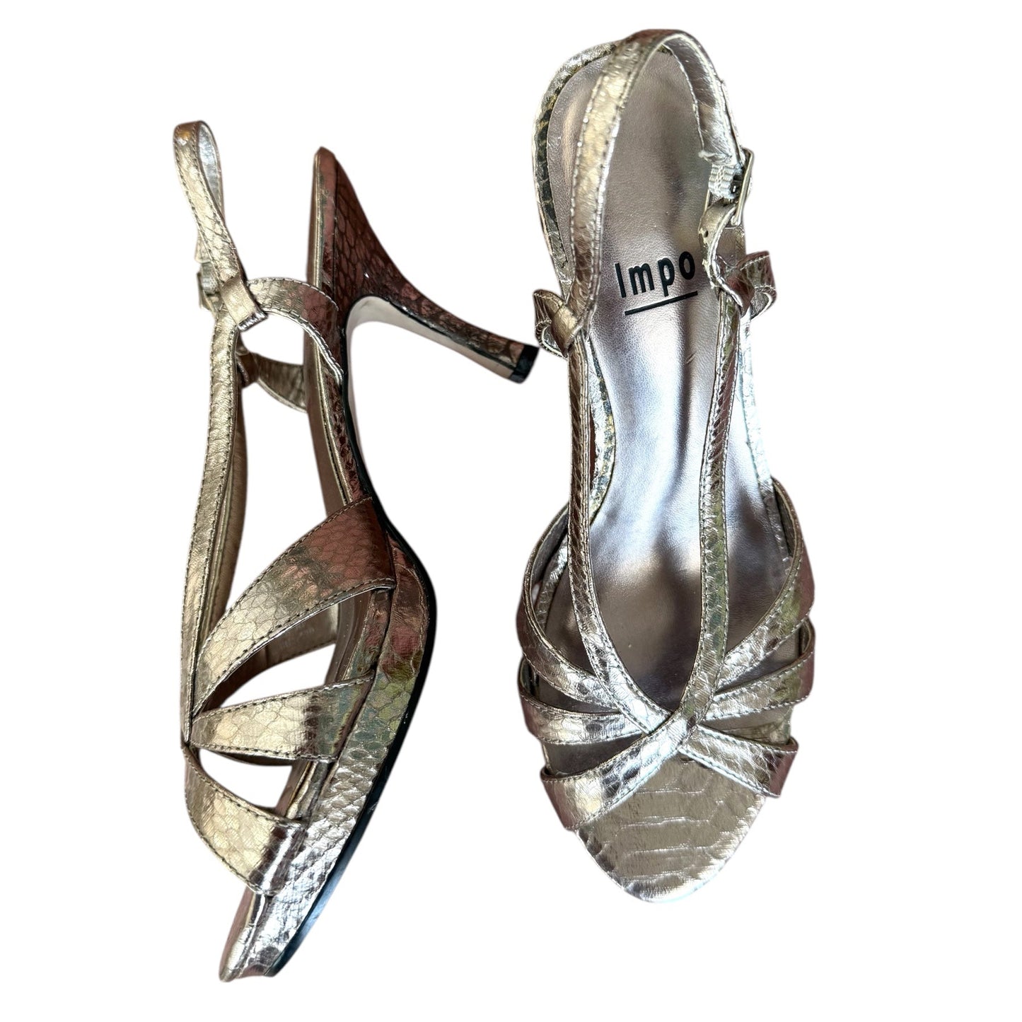 Impo Gunmetal Snakeskin Embossed Heels (6)