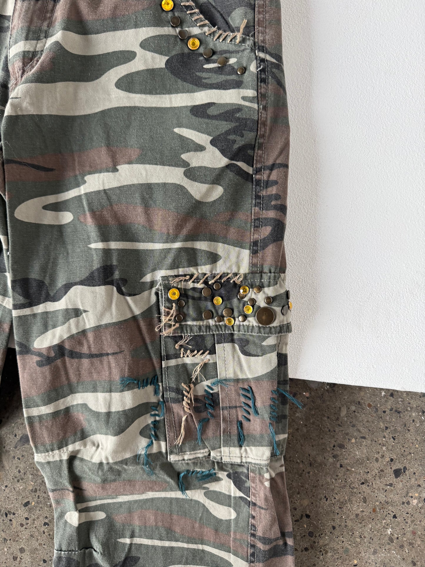 BB Jeans Detailed Camo Cargo Pants