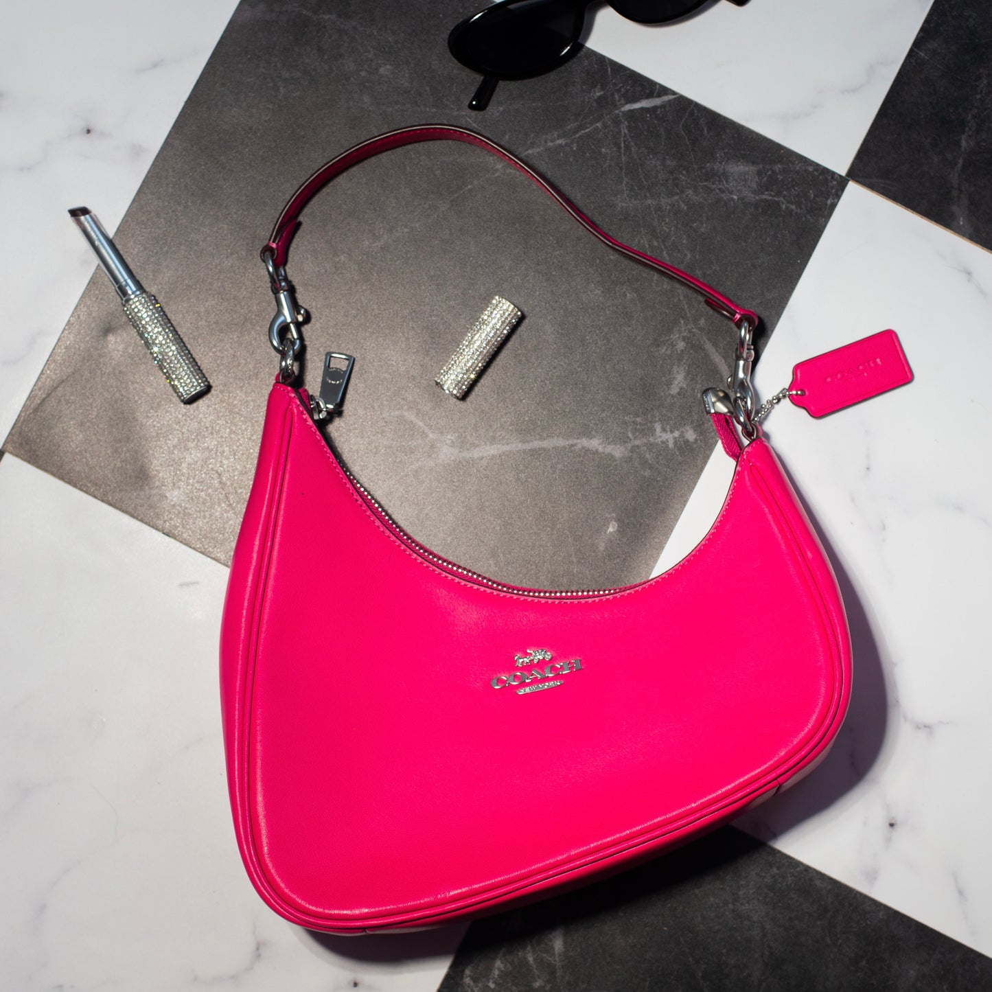 Coach Twisted Teri Shoulder Bag in Hot Pink — NWT