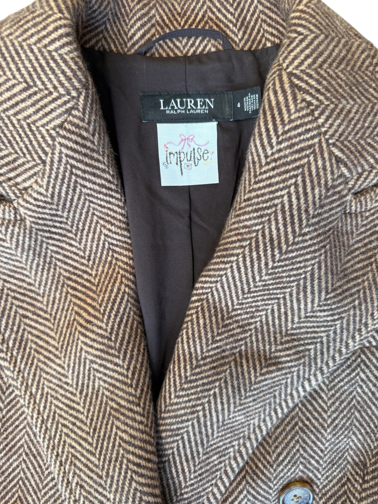 Ralph Lauren Houndstooth Peacoat