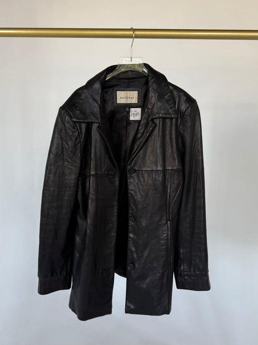 Lady Hathaway Leather Blazer Coat