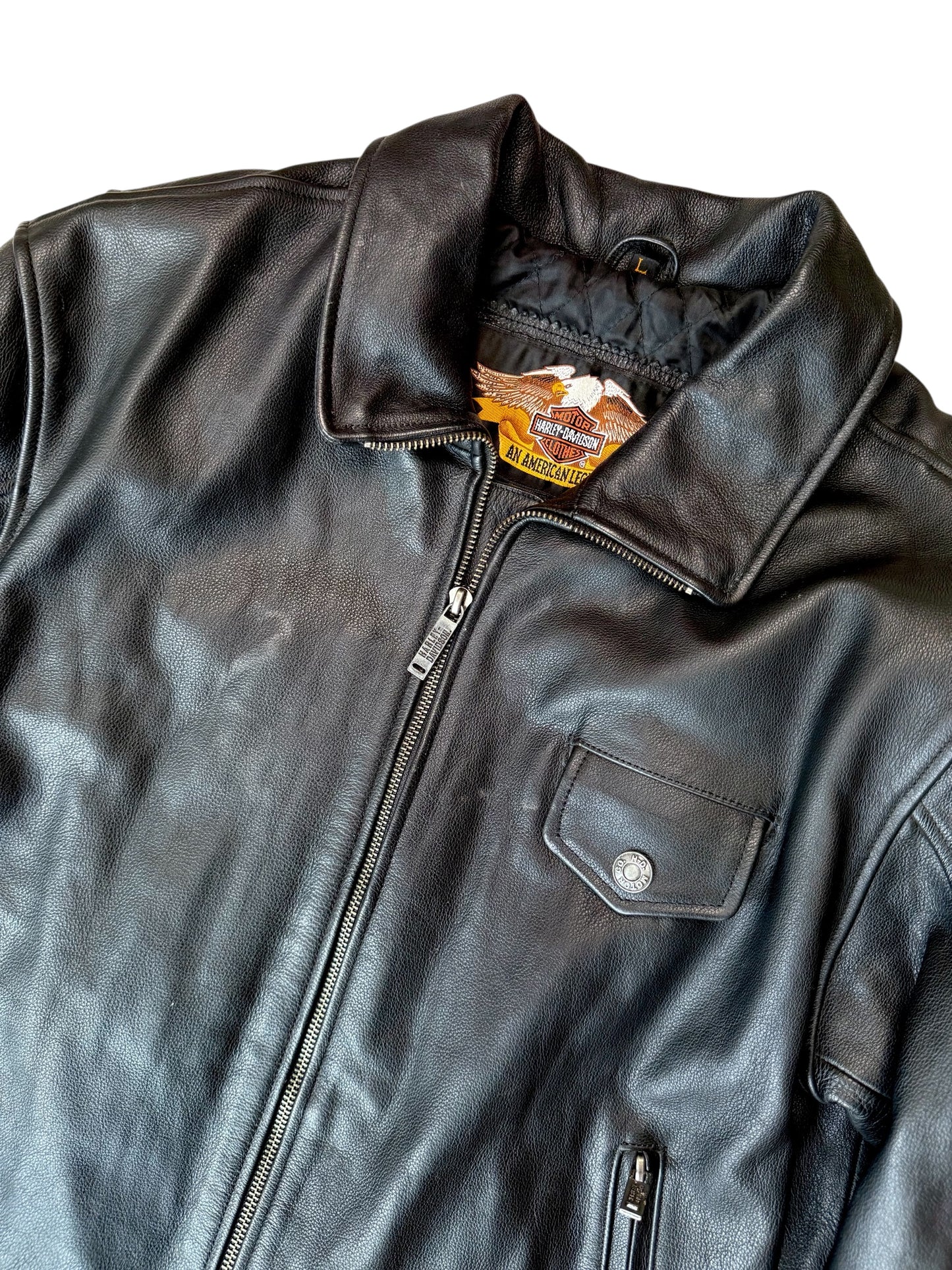 90s Harley Davidson Flame Leather Jacket