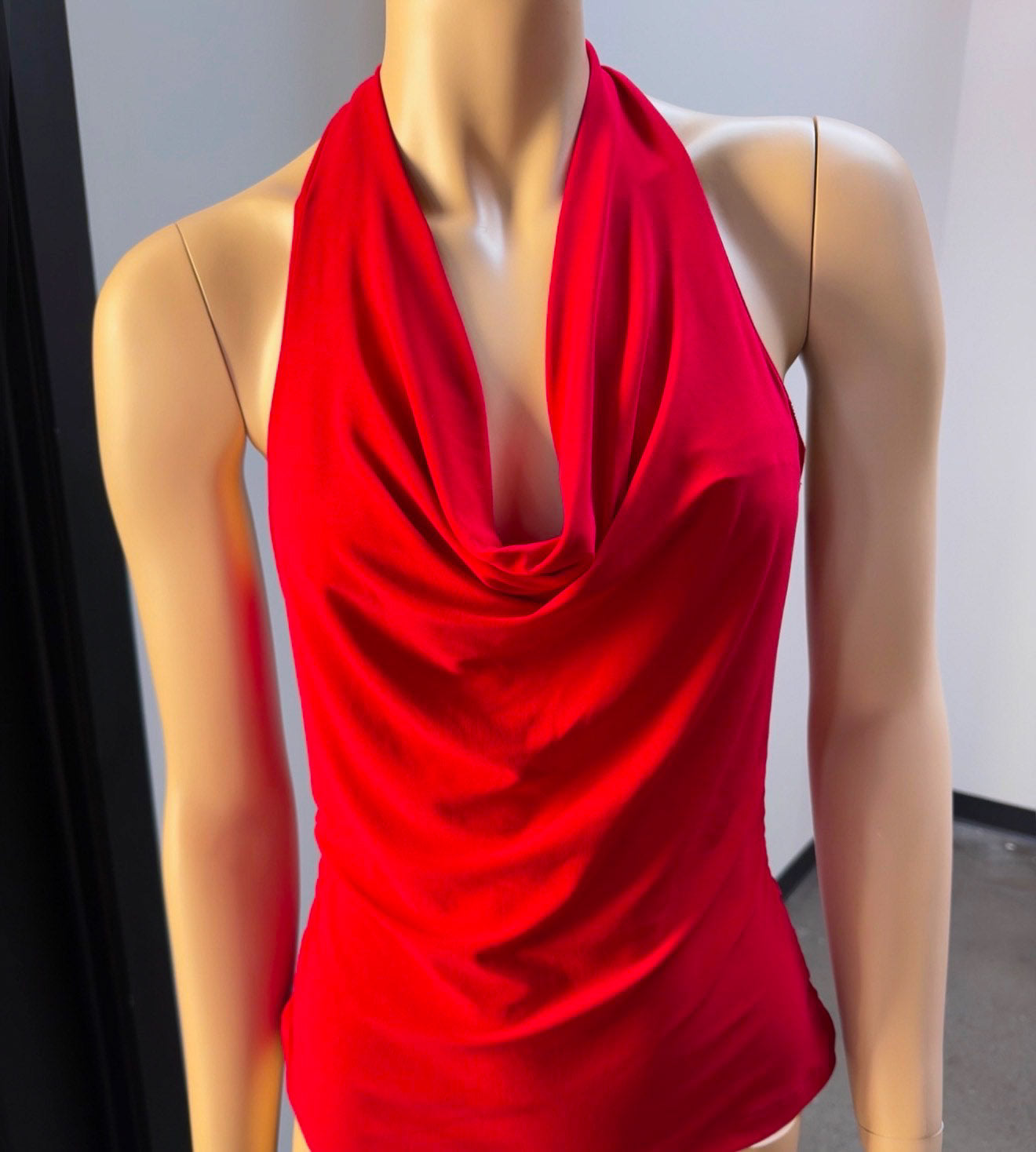 Unit Ruched Halter W/ Silver Chain Back