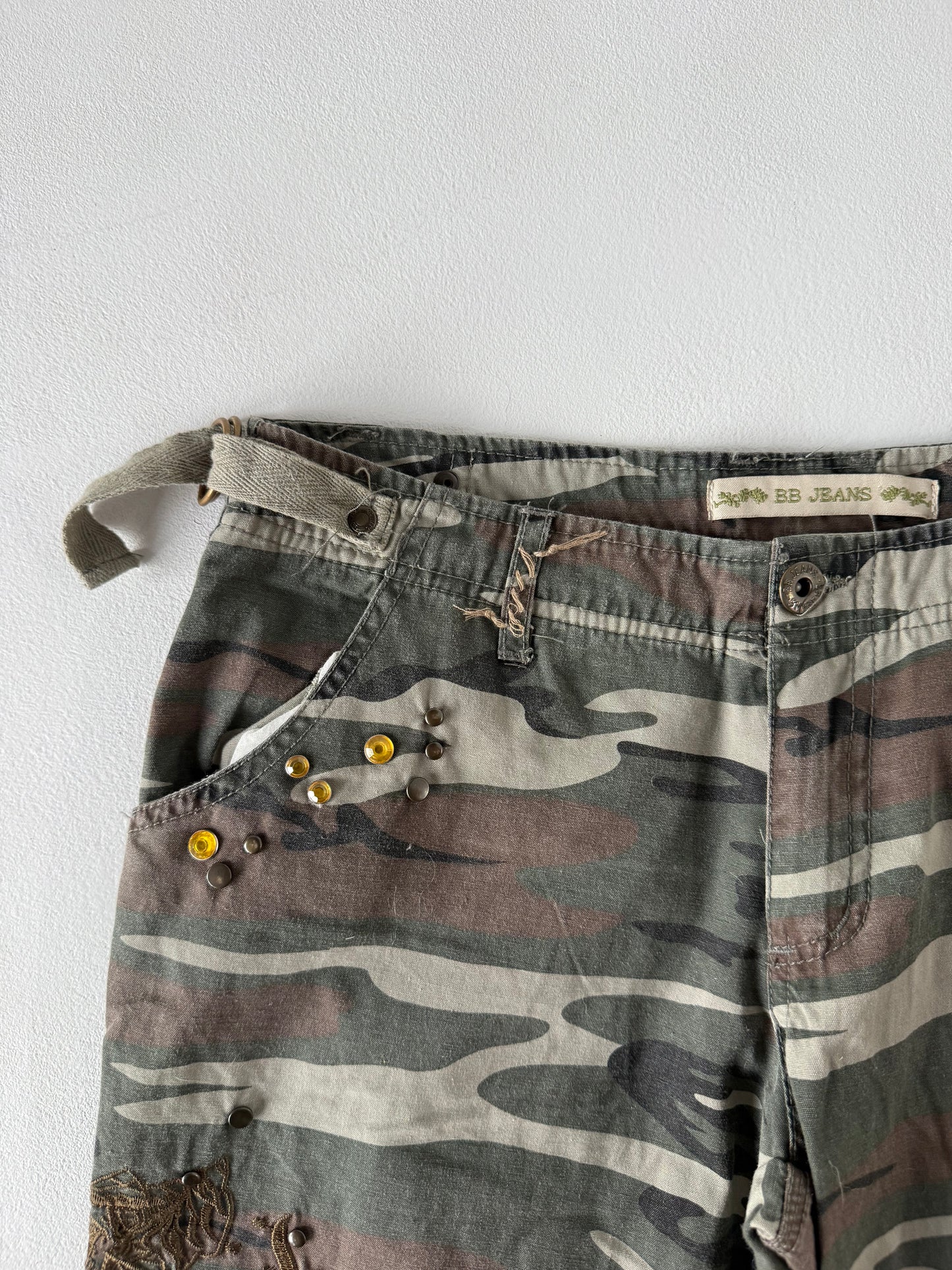 BB Jeans Detailed Camo Cargo Pants